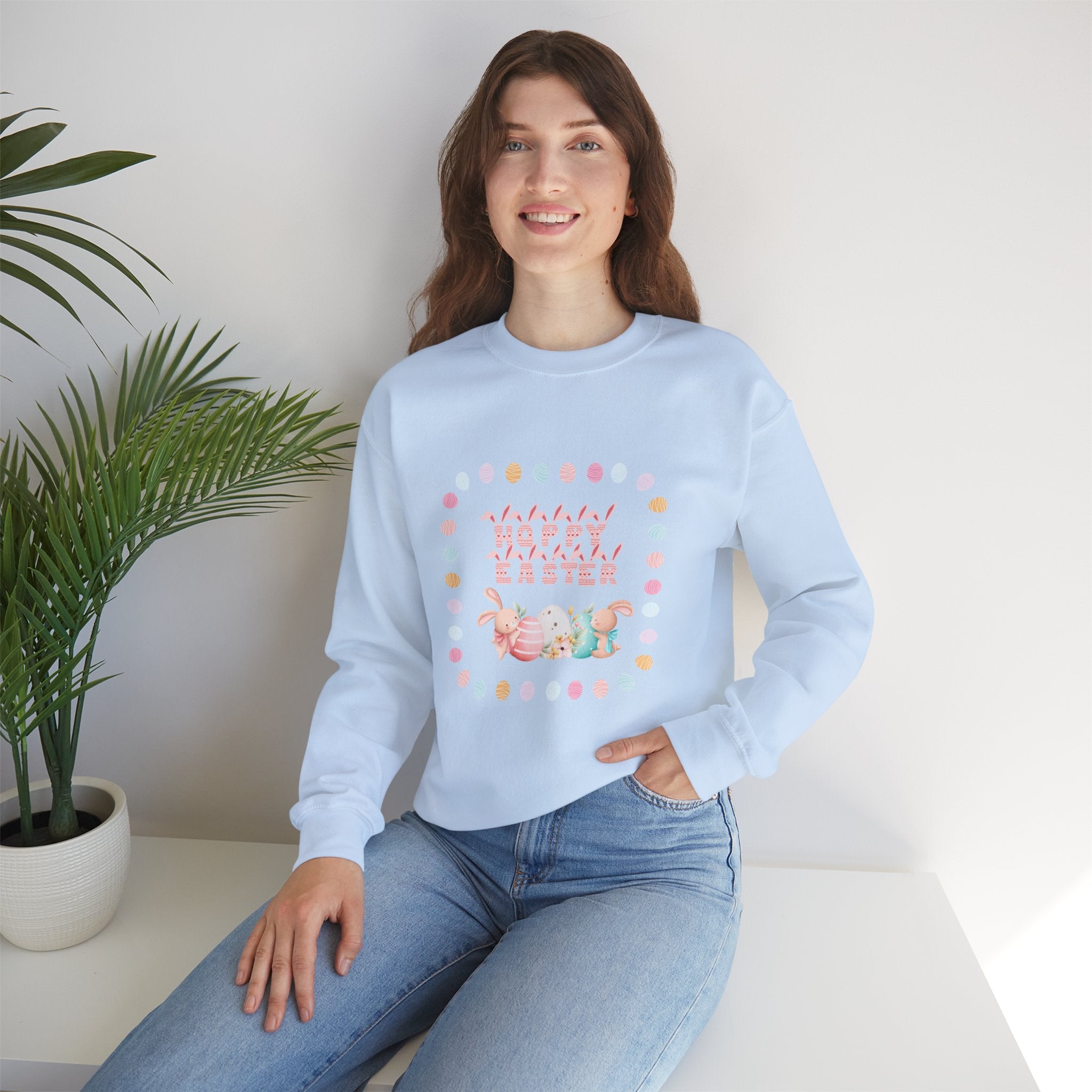 Hoppy Easter Crewneck Sweatshirt  Unisex Heavy Blend