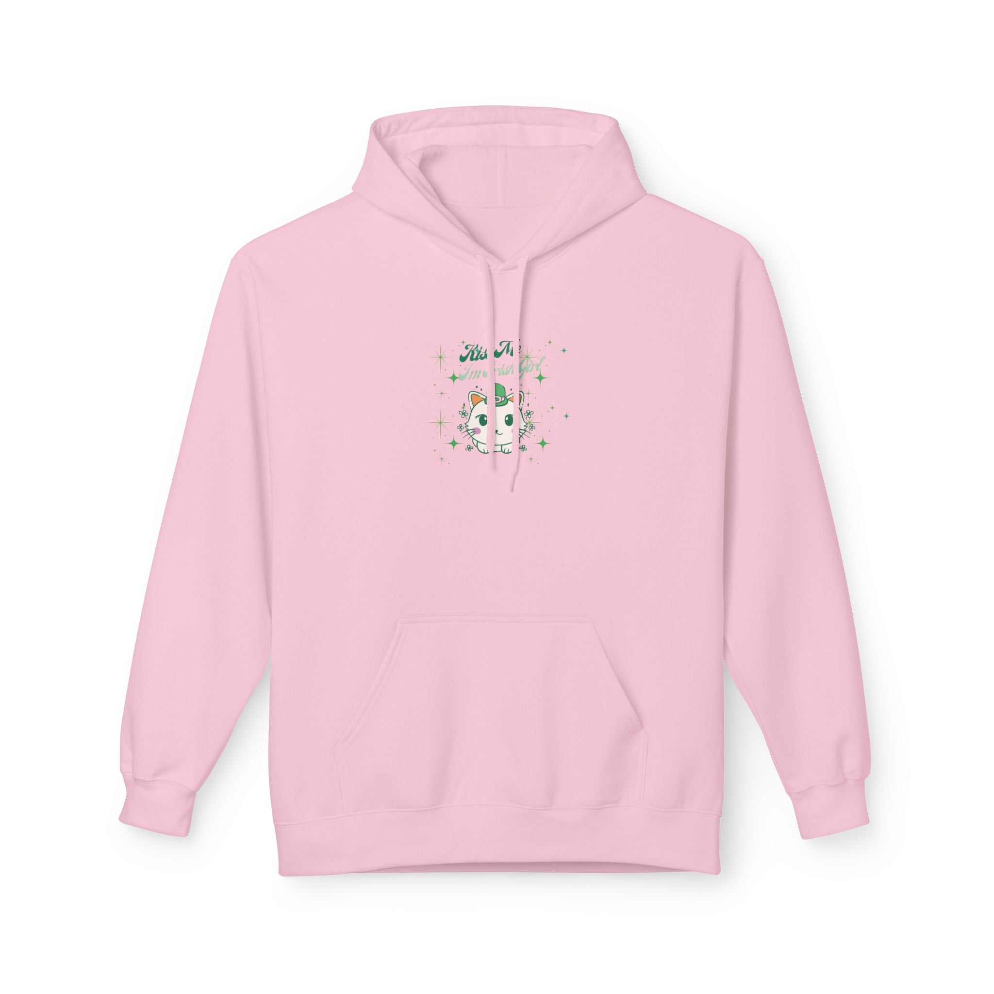 Kiss Me I'm Irish Cat Unisex Fleece Hoodie
