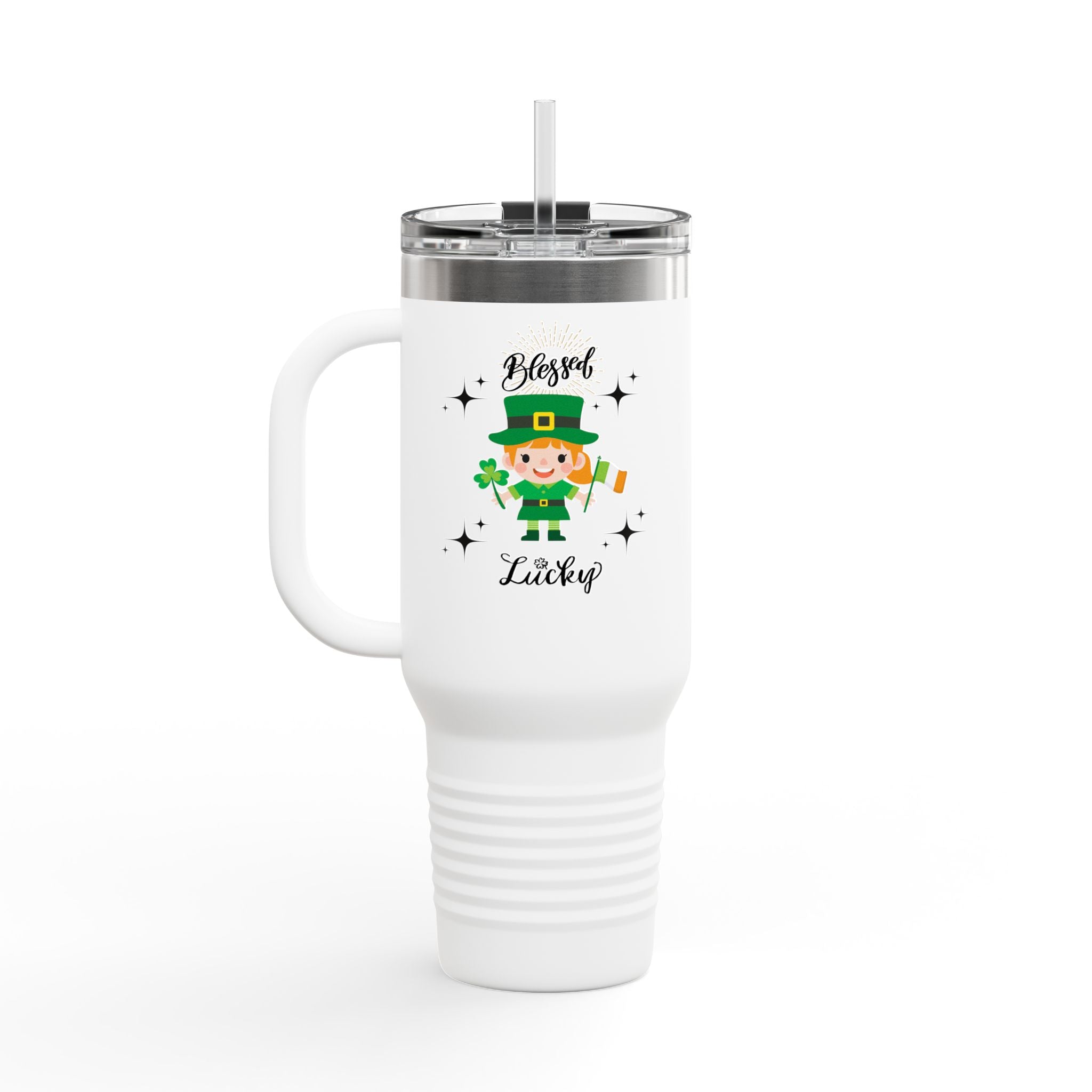 Blessed & Lucky Insulated Travel Mug - 40oz for St. Patrick's Day