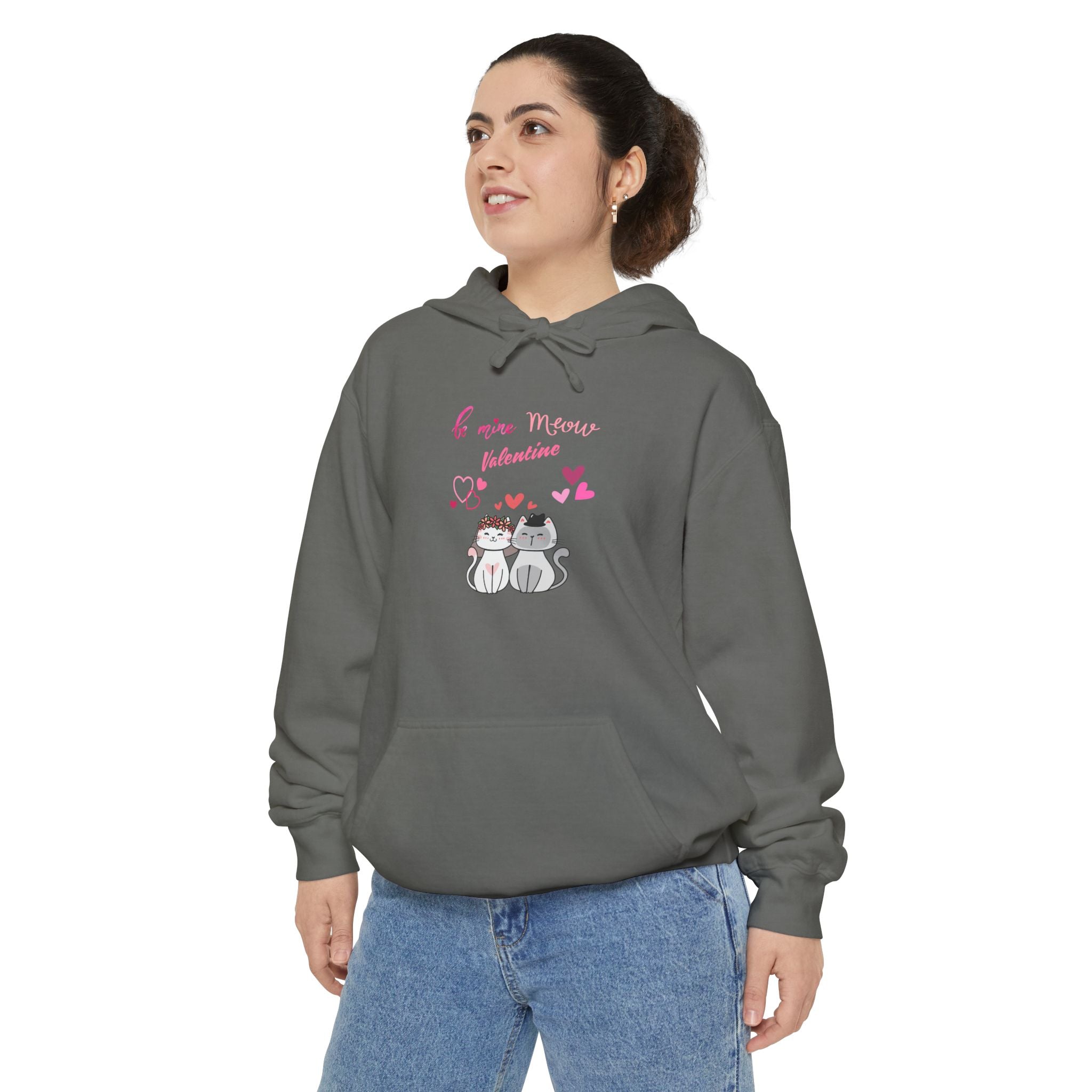 Meow Valentine's Day Unisex Garment-Dyed Hoodie