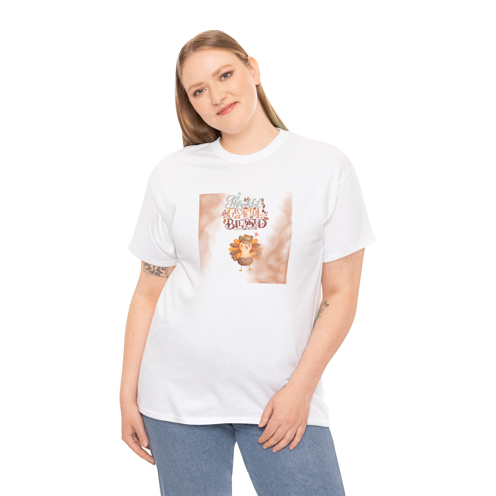 Thankful Grateful Blessed Unisex Heavy Cotton Tee