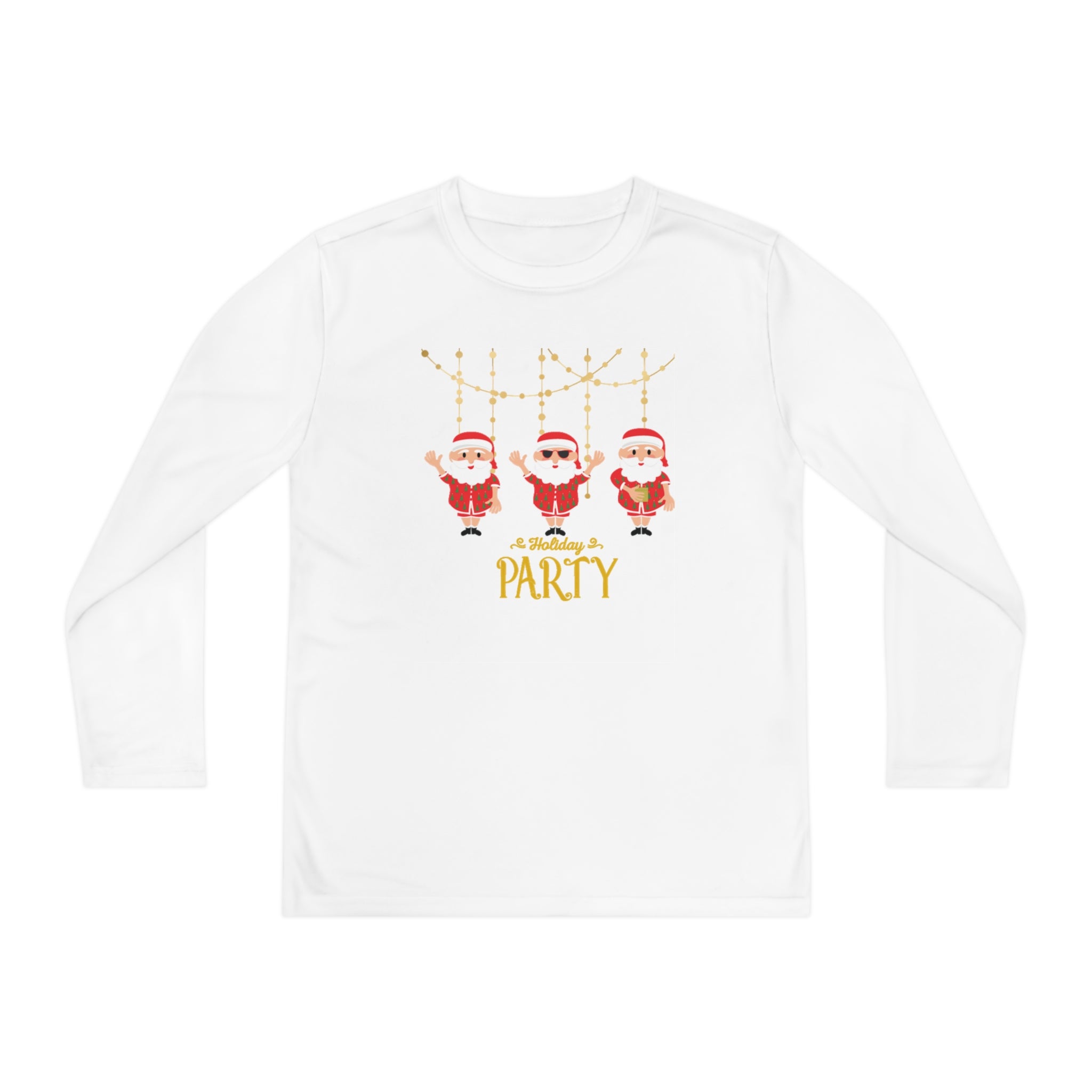 Santa's Holiday Party Youth Long Sleeve Competitor Tee