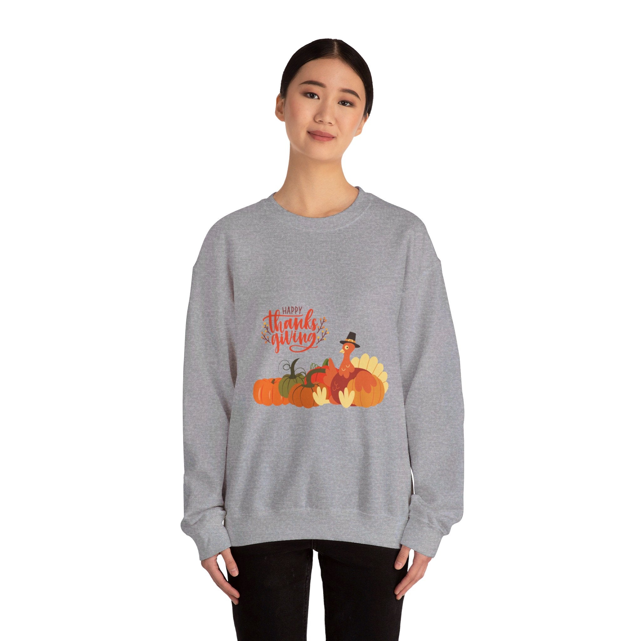 Happy Thanksgiving Turkey Unisex Heavy Blend™ Crewneck Sweatshirt