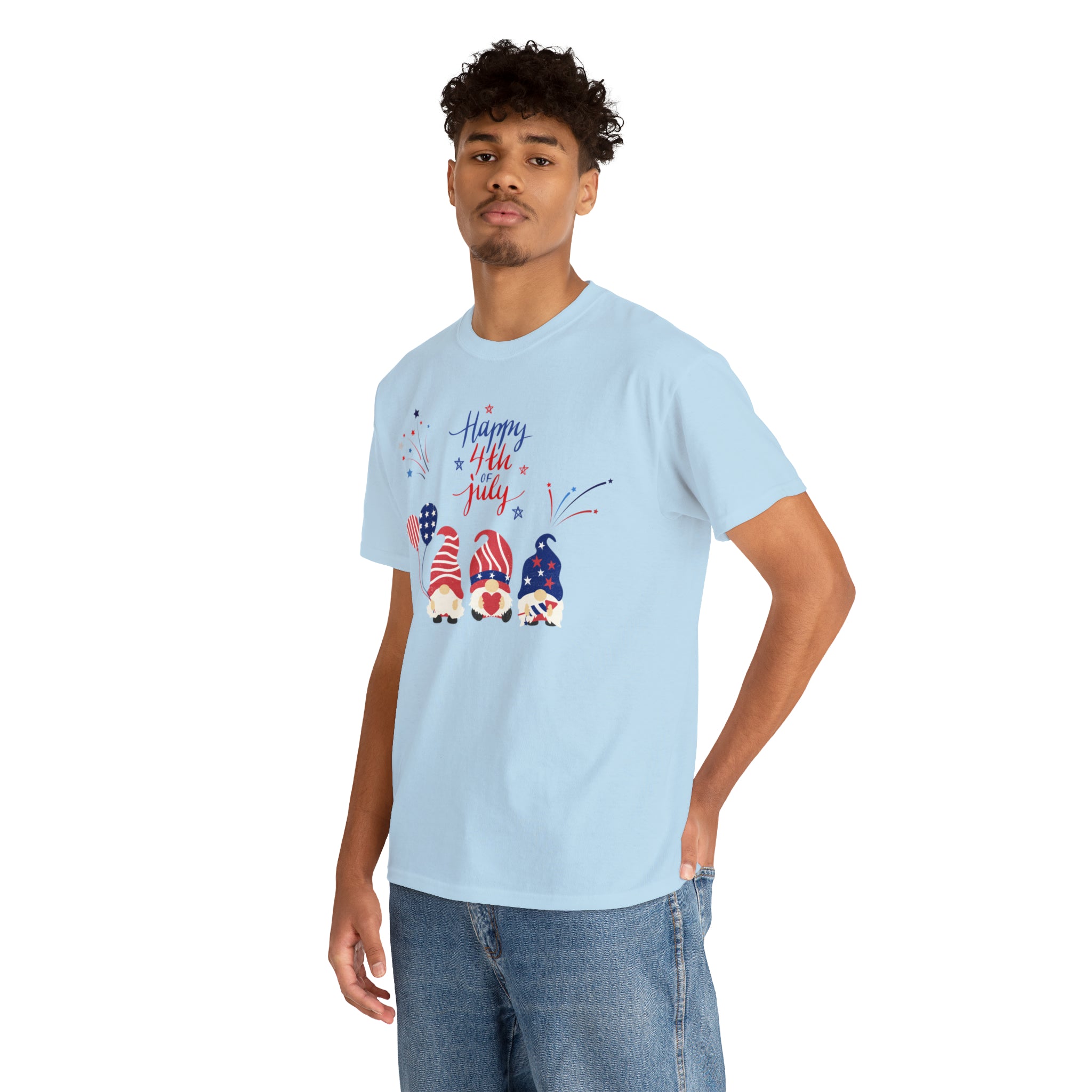 Happy 4th Of July Gnome Unisex Heavy Cotton Tee