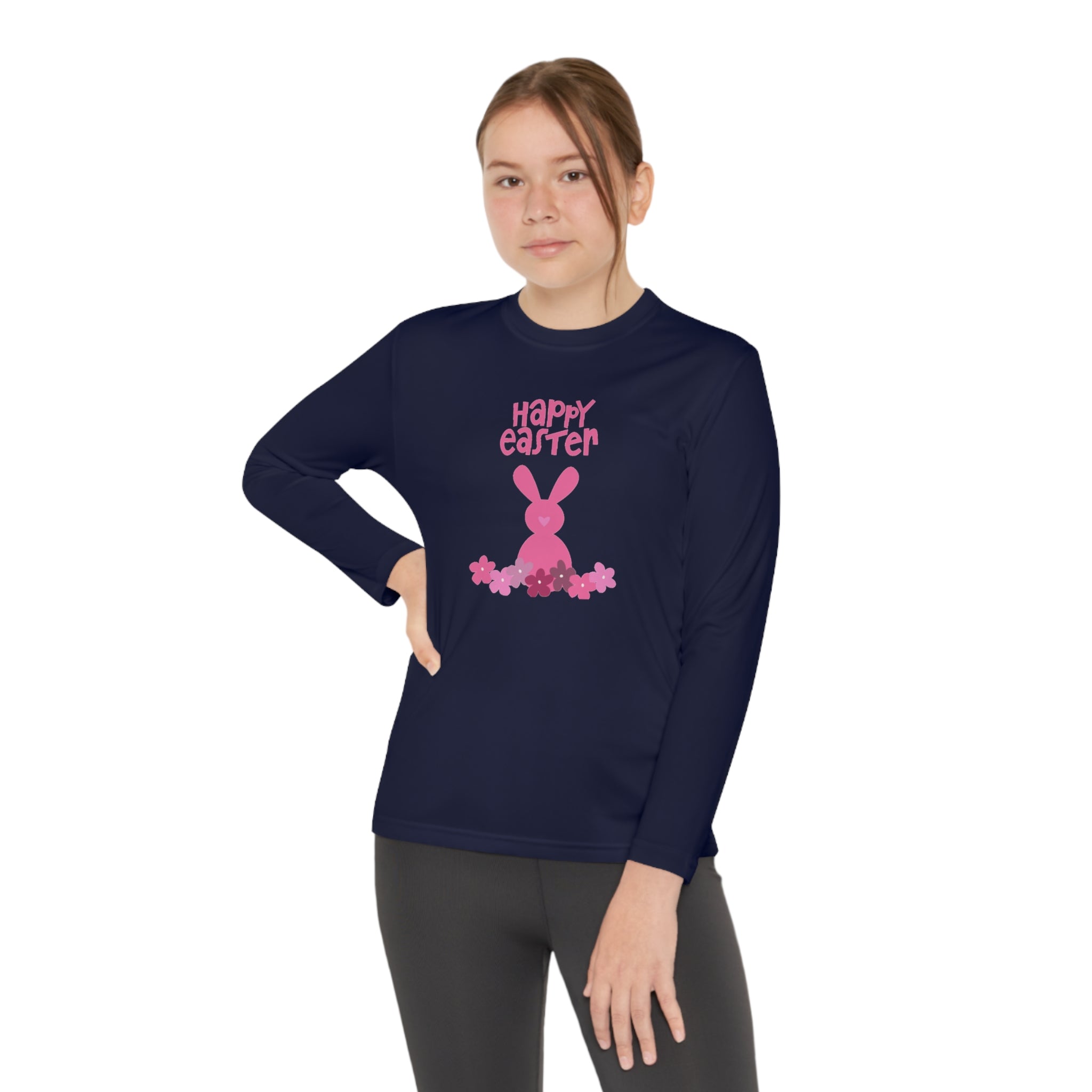 Happy Bunny Day Youth Long Sleeve Competitor Tee