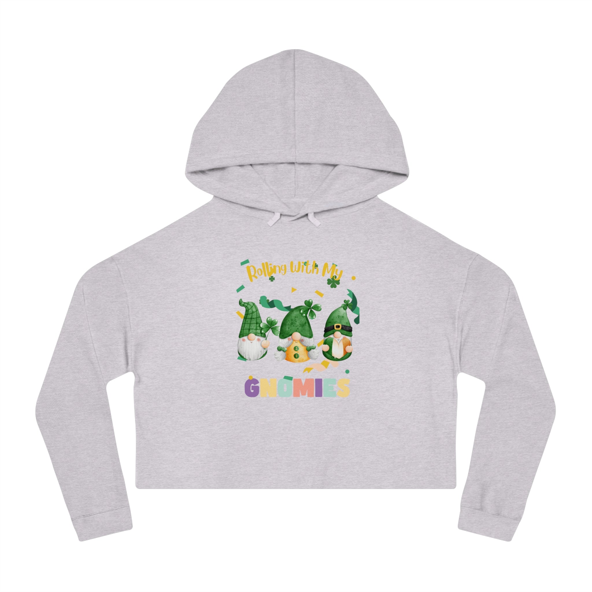 Rolling With My Gnomies Cropped Hooded Sweatshirt for Women | Trendy Spring Fashion