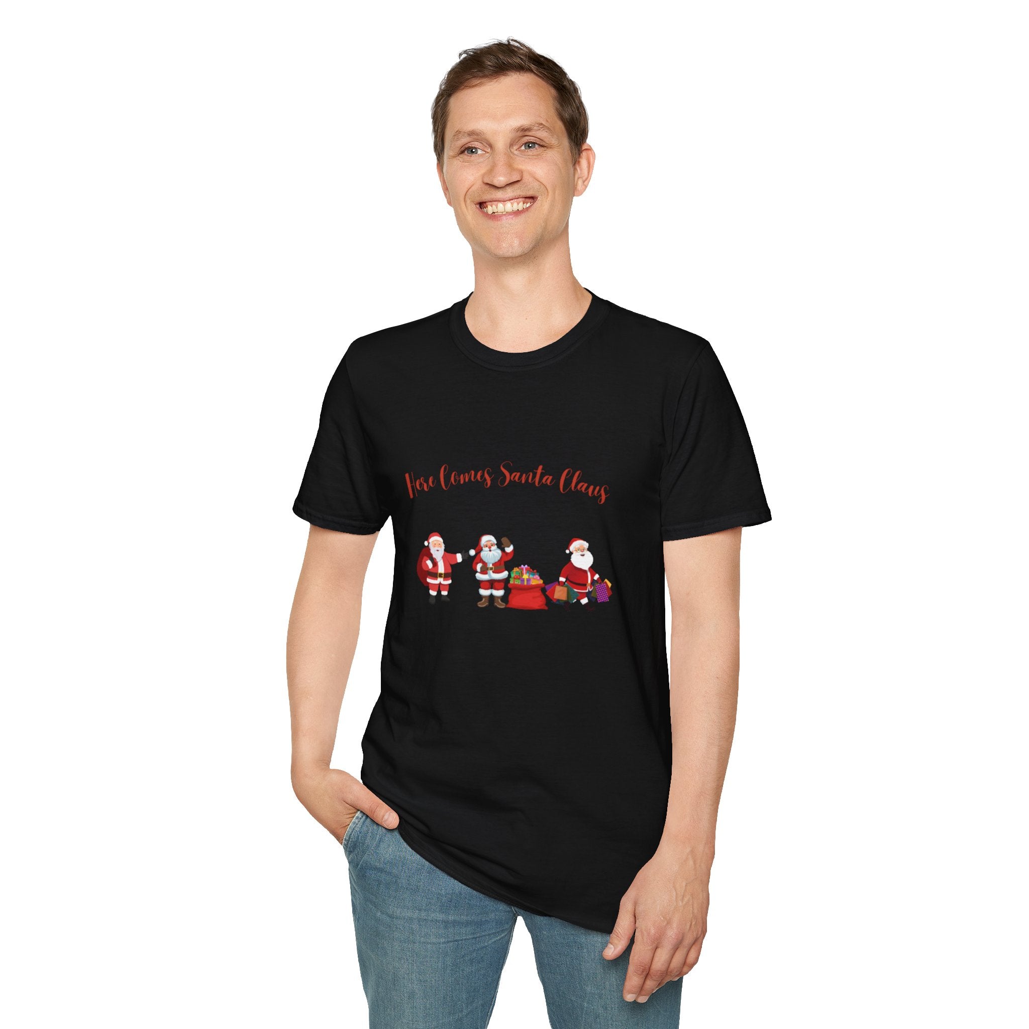 Here Comes Santa Claus Unisex Softstyle T-Shirt