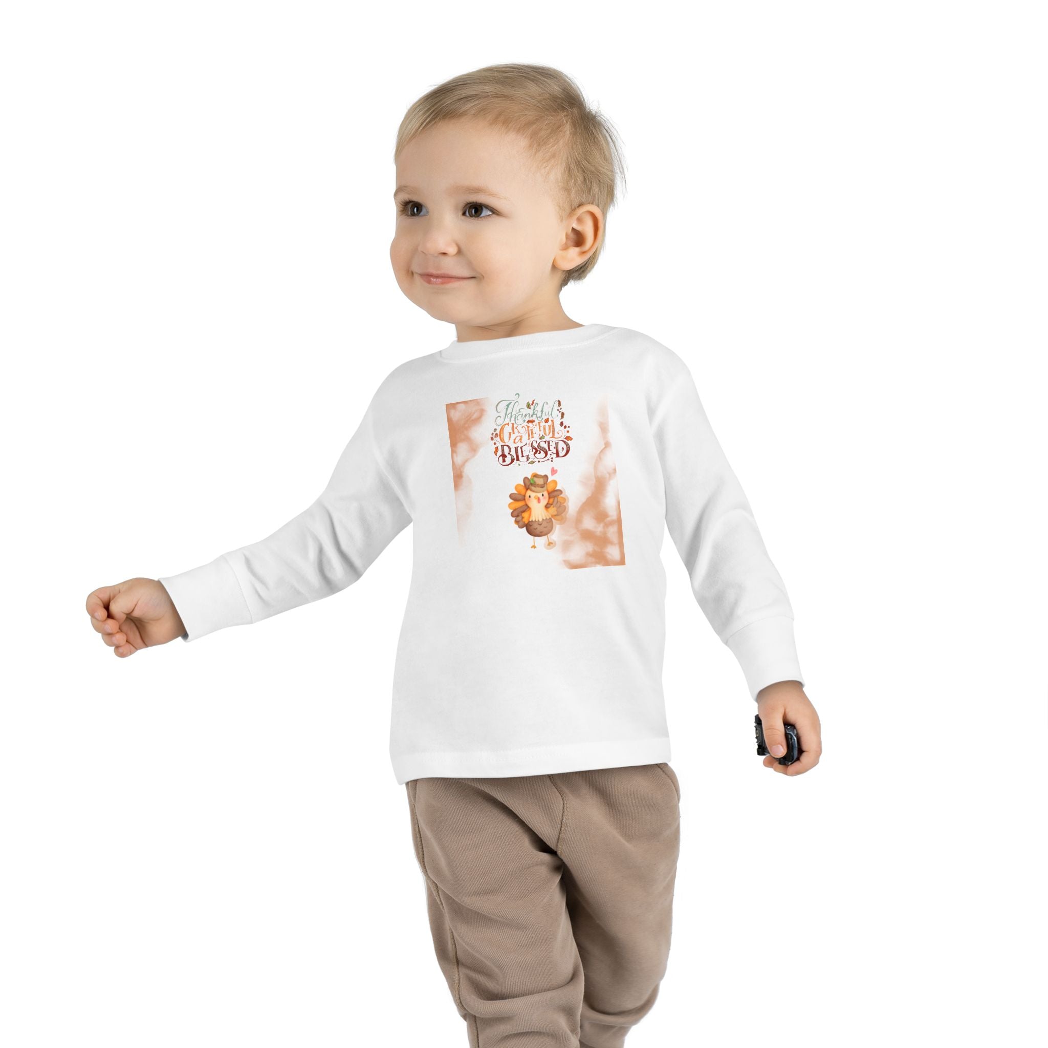 Thankful Grateful Blessed Toddler Long Sleeve Tee