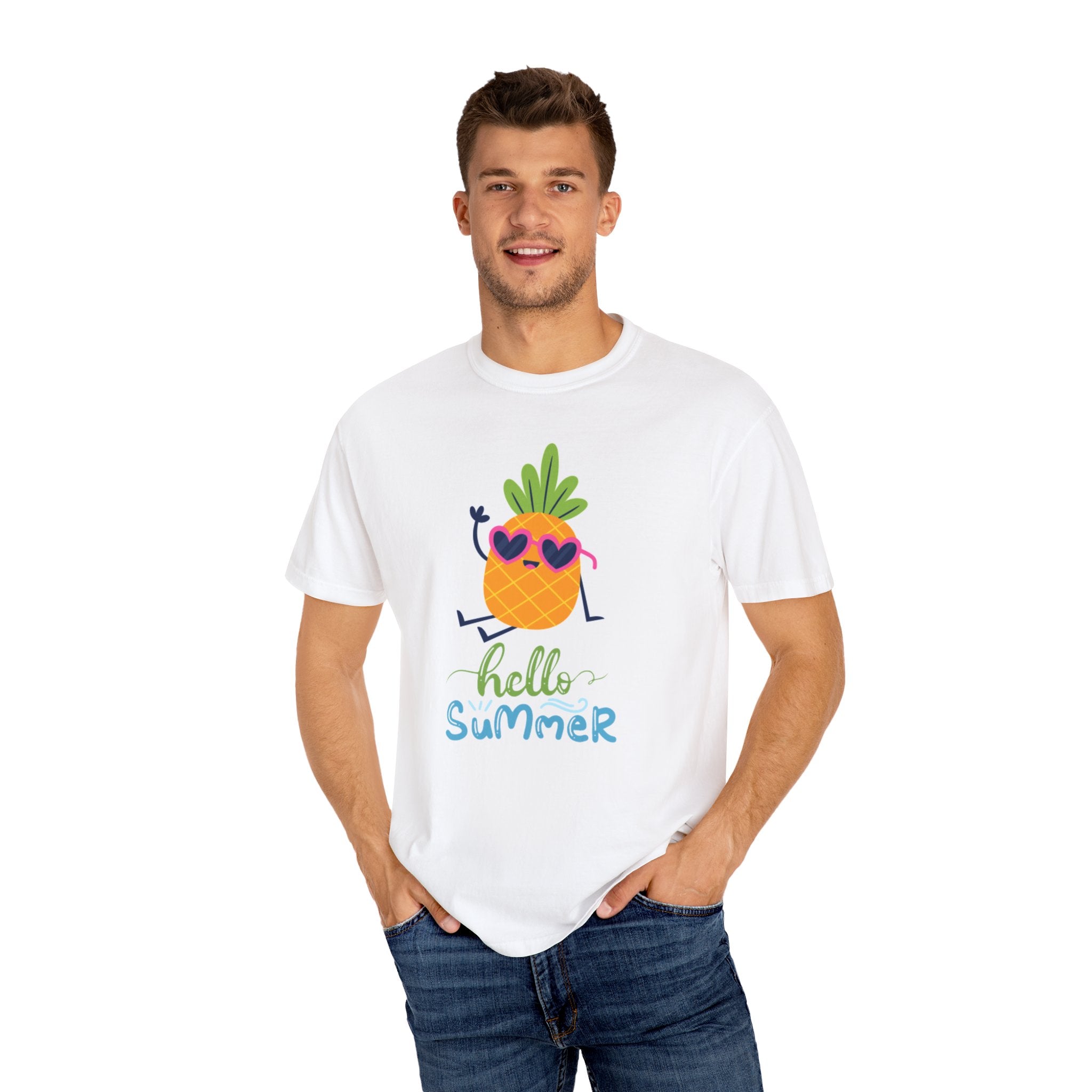 Hello Summer Fun Unisex Garment-Dyed T-shirt