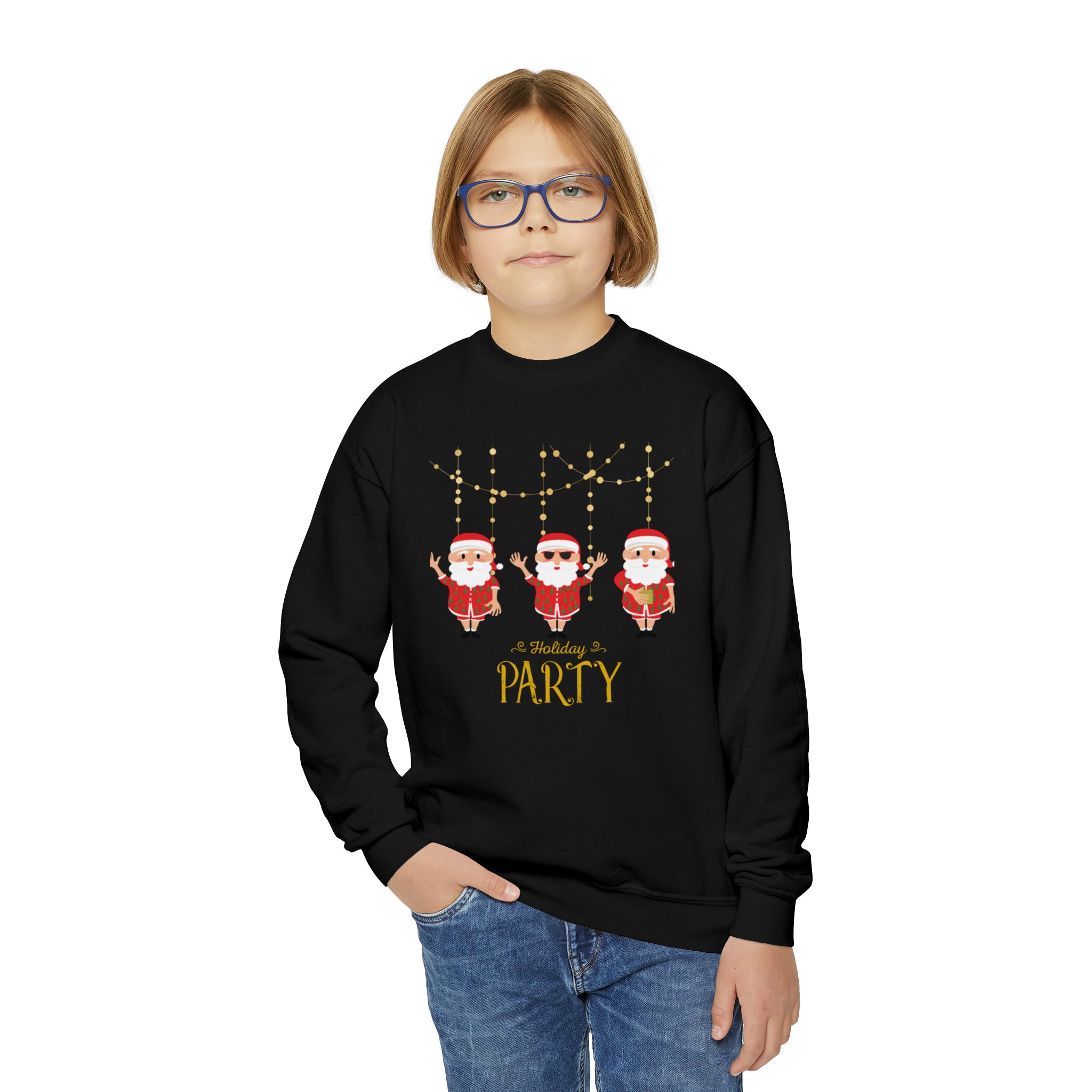 Santa's Holiday Party Youth Crewneck Sweatshirt