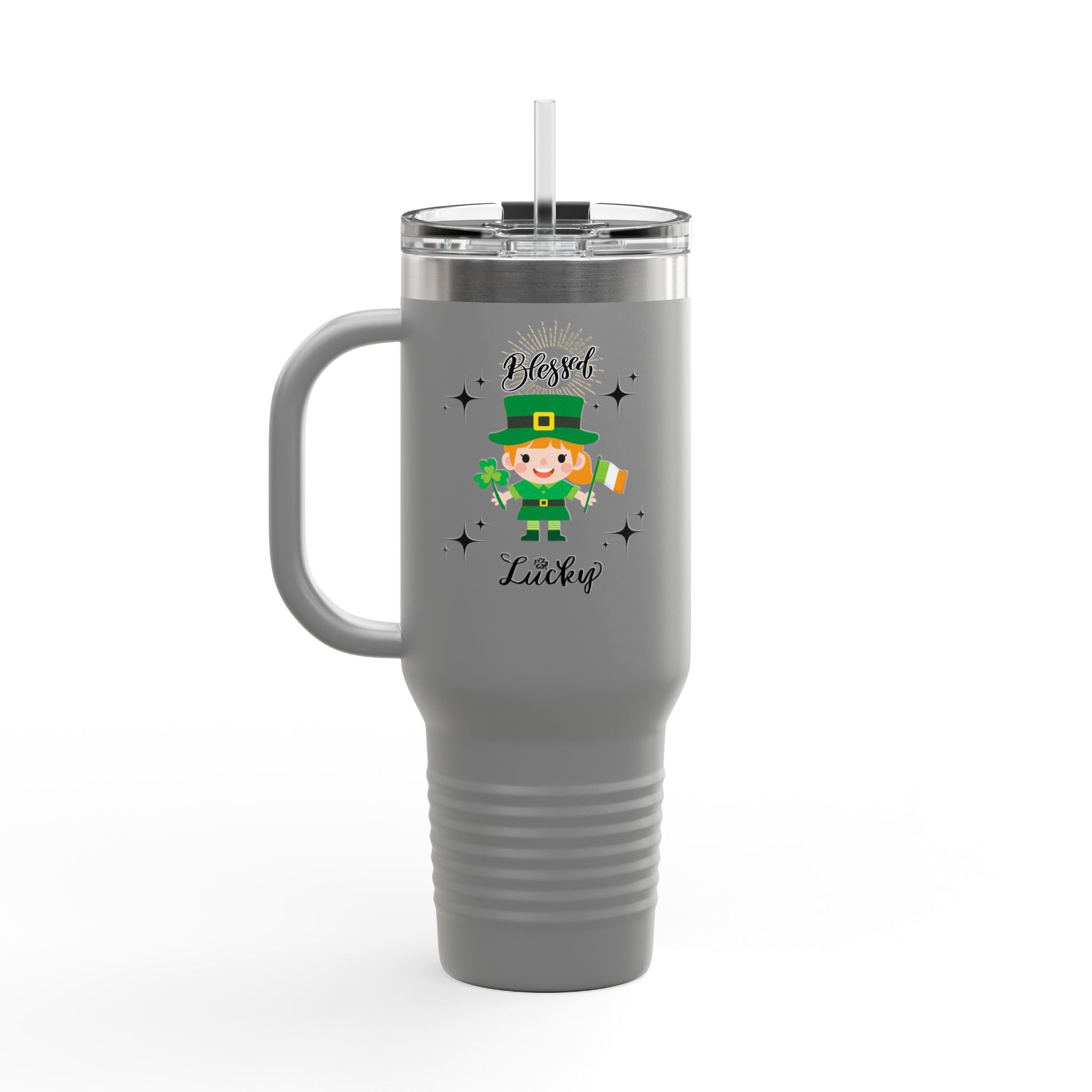Blessed & Lucky Insulated Travel Mug - 40oz for St. Patrick's Day