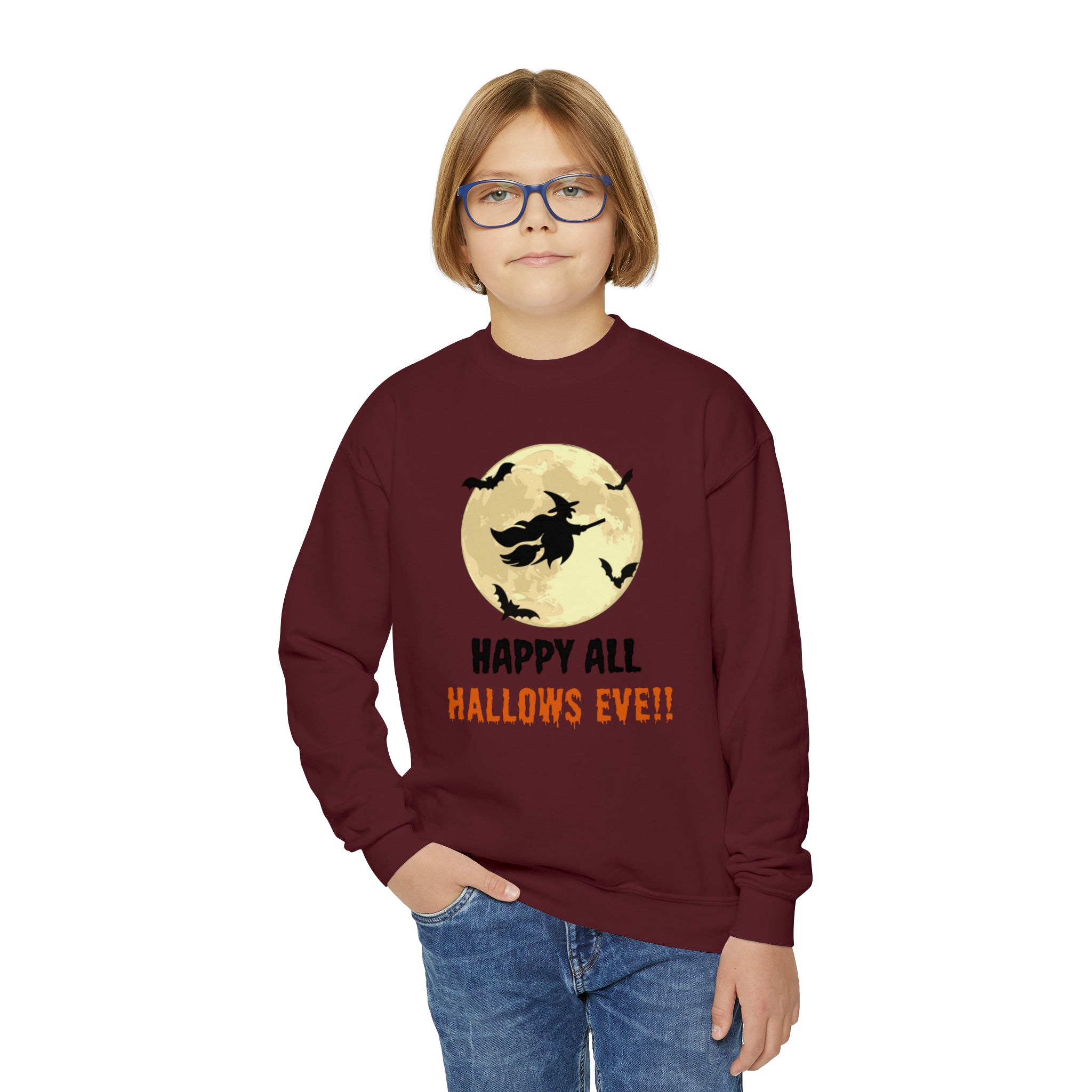 Happy All Hallows Eve Youth Crewneck Sweatshirt
