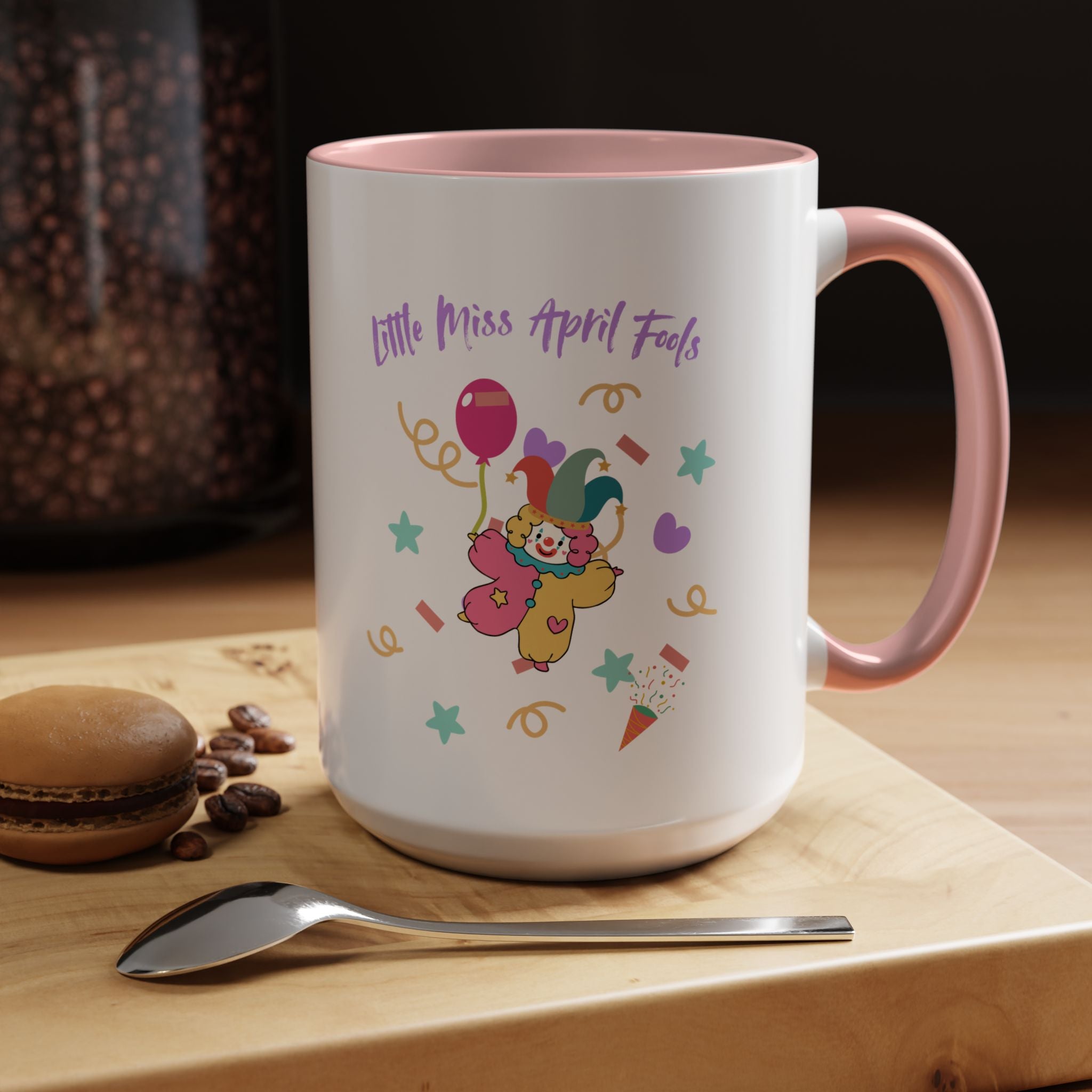 Little Miss April Fool's  Day Accent Coffee Mug - Fun & Whimsical 11oz/15oz