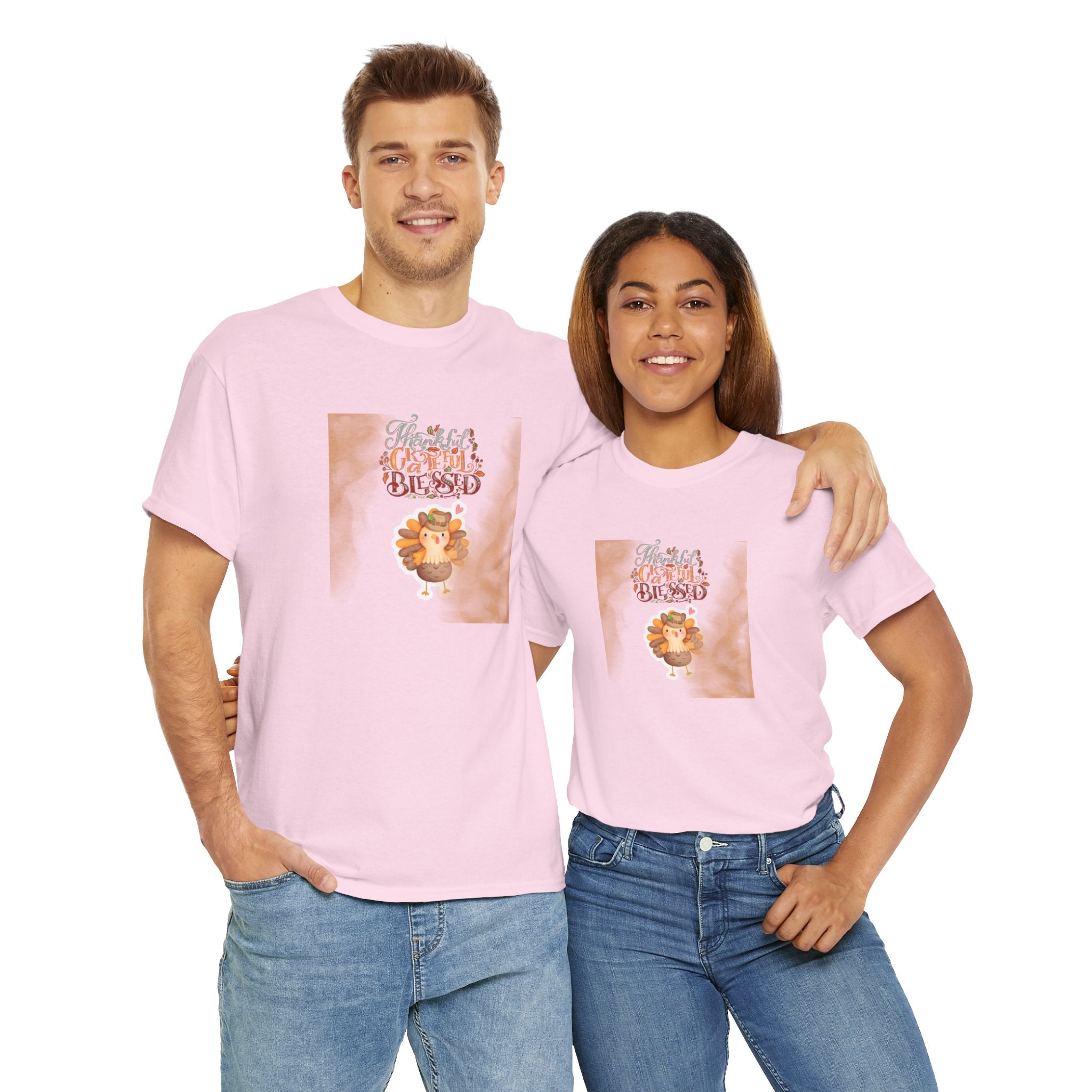 Thankful Grateful Blessed Unisex Heavy Cotton Tee