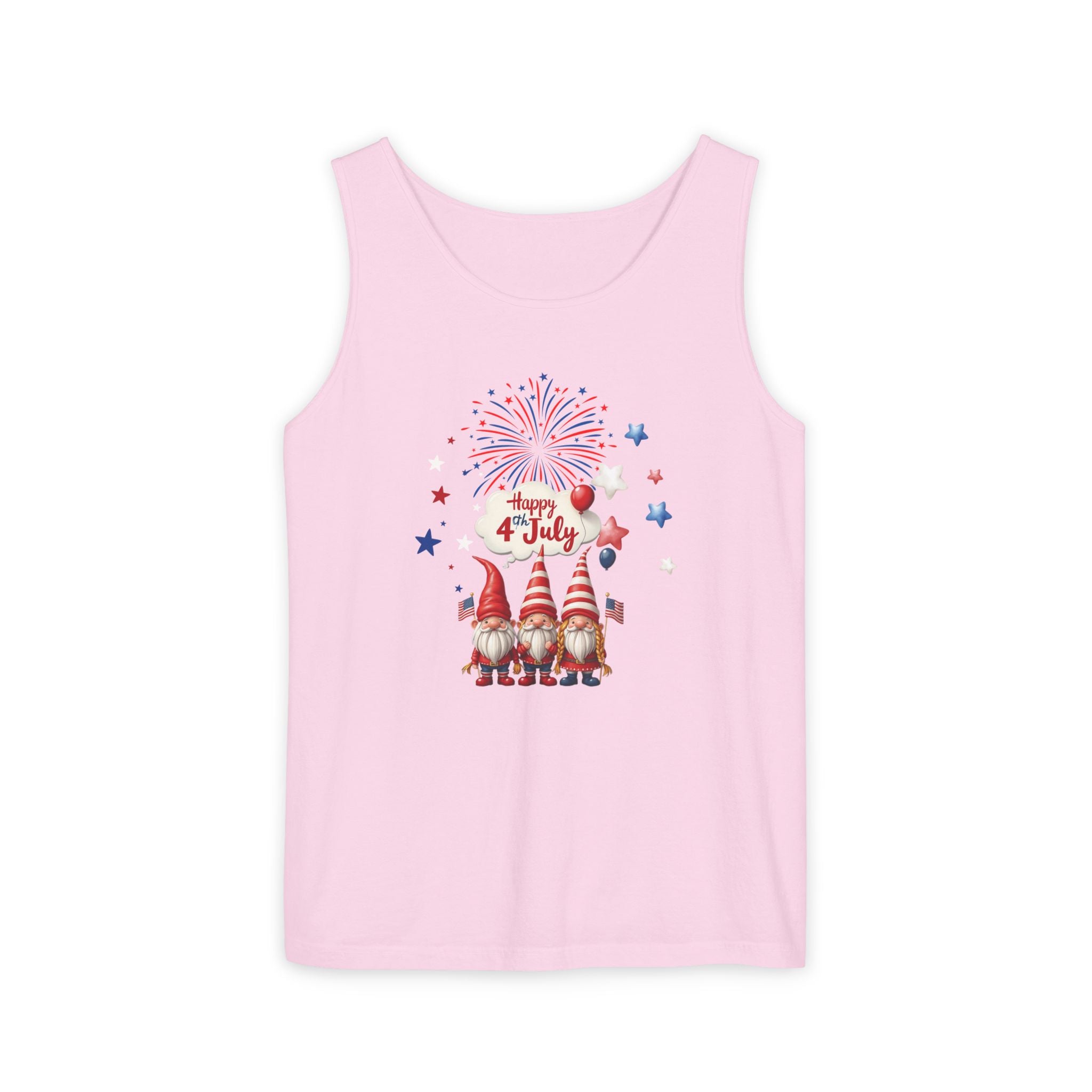 Gnome 4th of July Unisex Tank Top, Festive Holiday Apparel, Casual Independence Day Wear