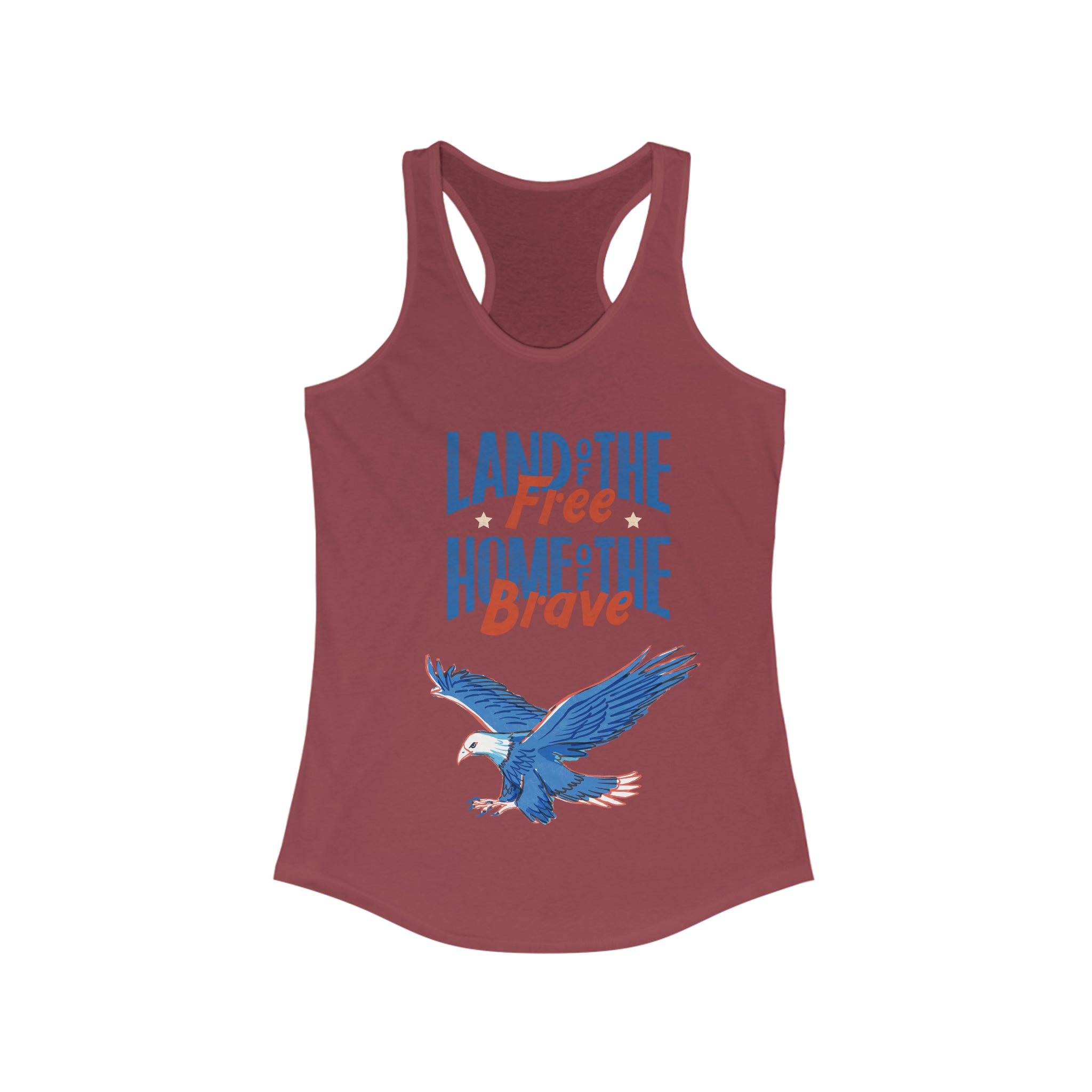 Land Of The Free Home Of The Brave Women's Ideal Racerback Tank