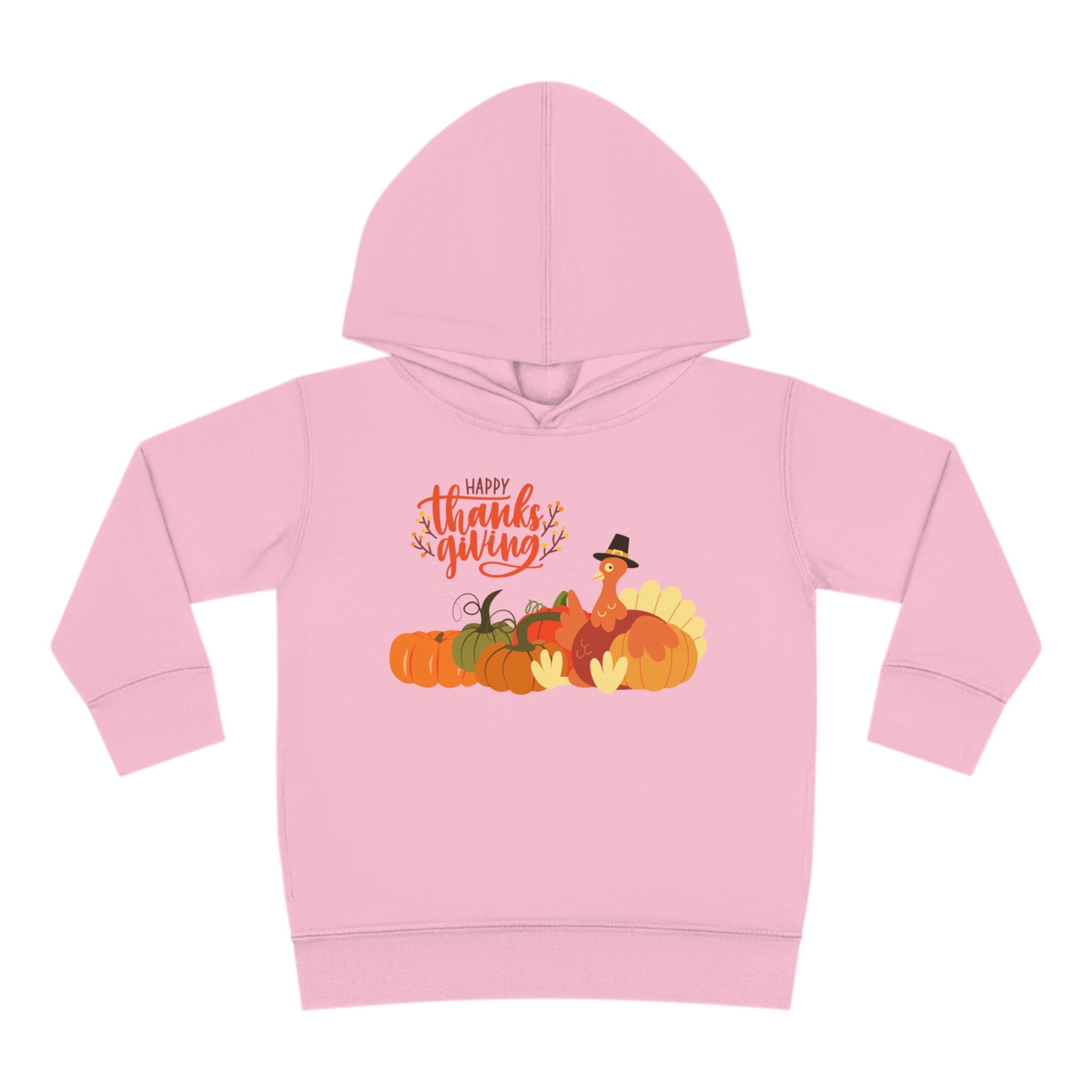 Happy Thanksgiving Turkey Toddler Pullover Fleece Hoodie