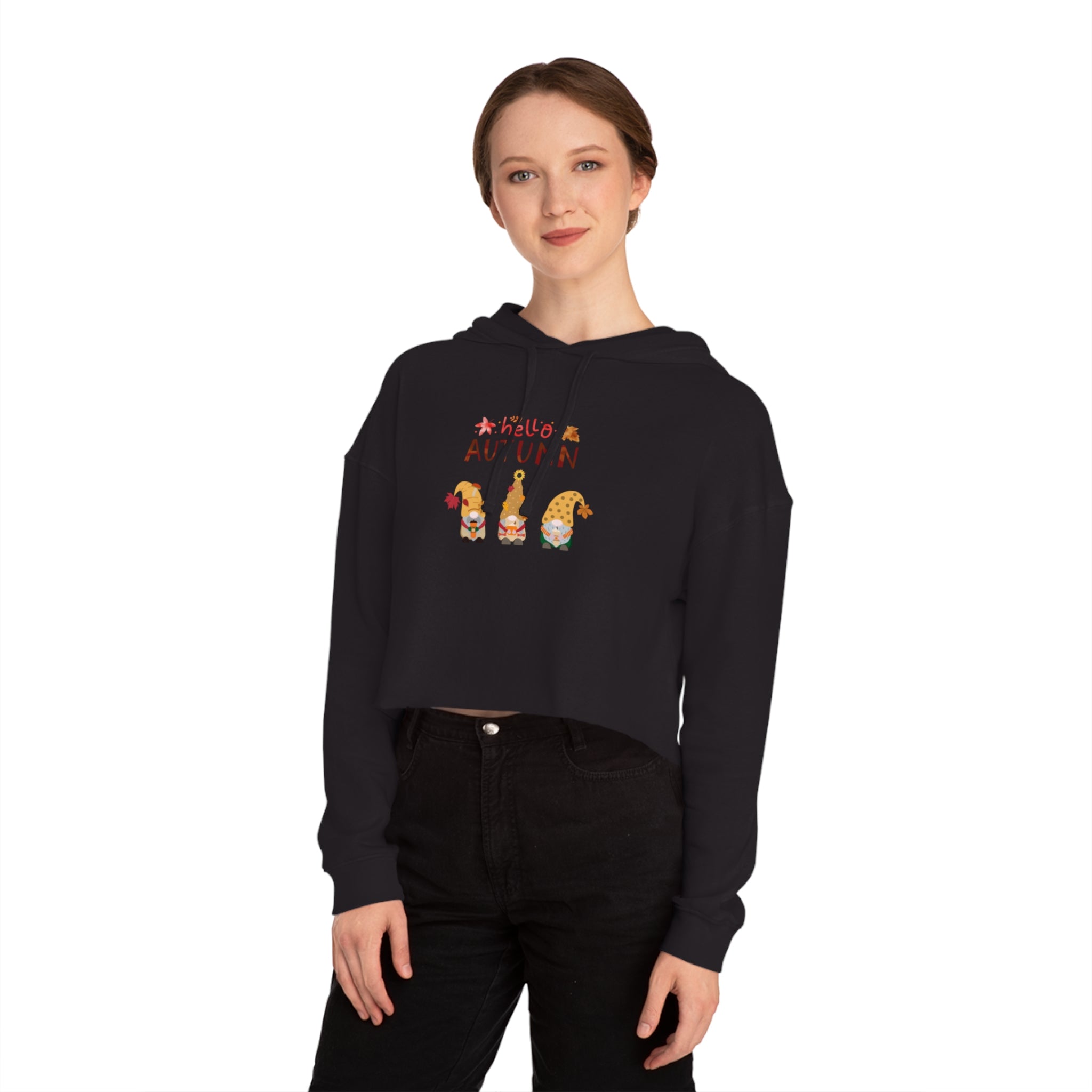 Autumn Season Women’s Cropped Hooded Sweatshirt