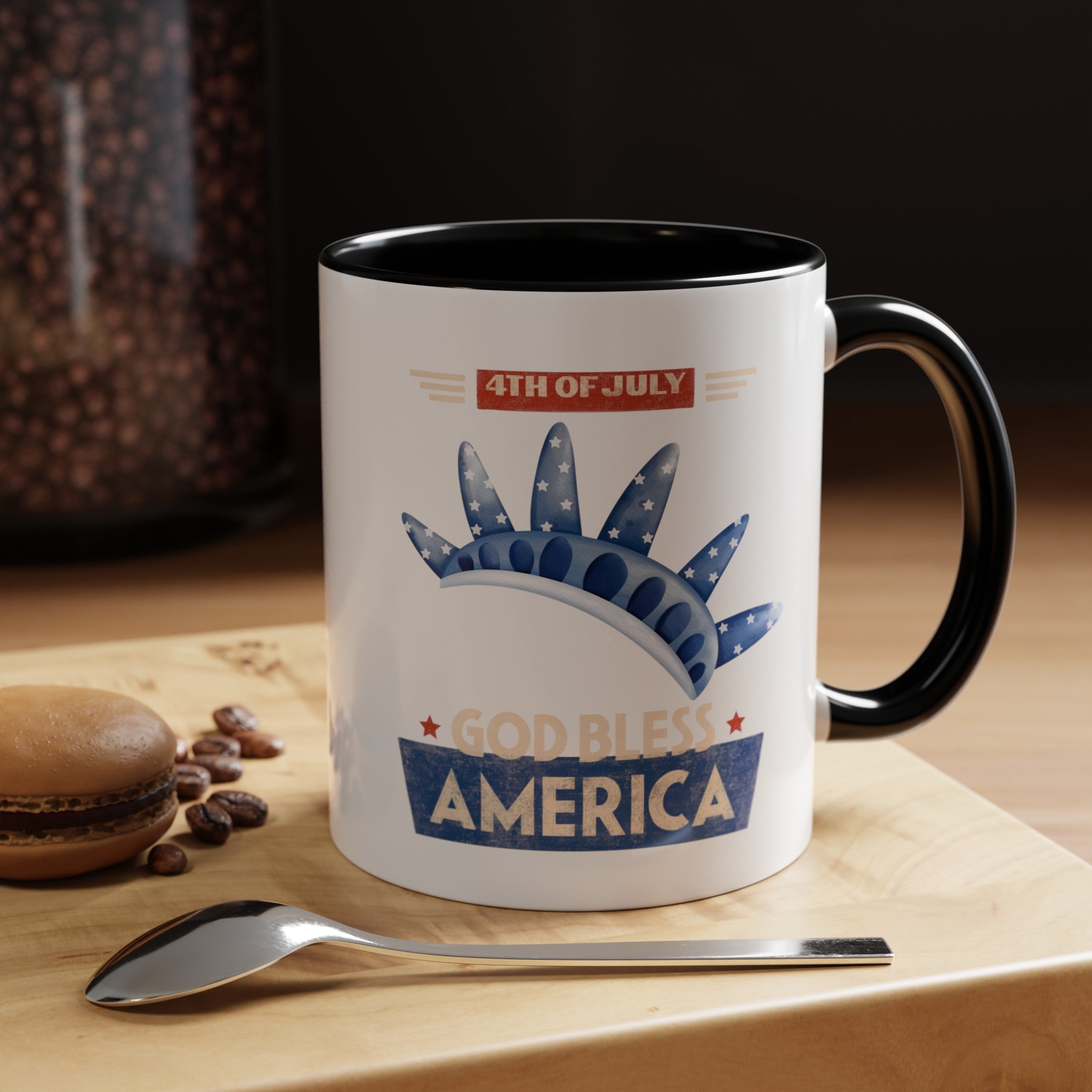 God Bless America Accent Coffee Mug (11, 15oz)