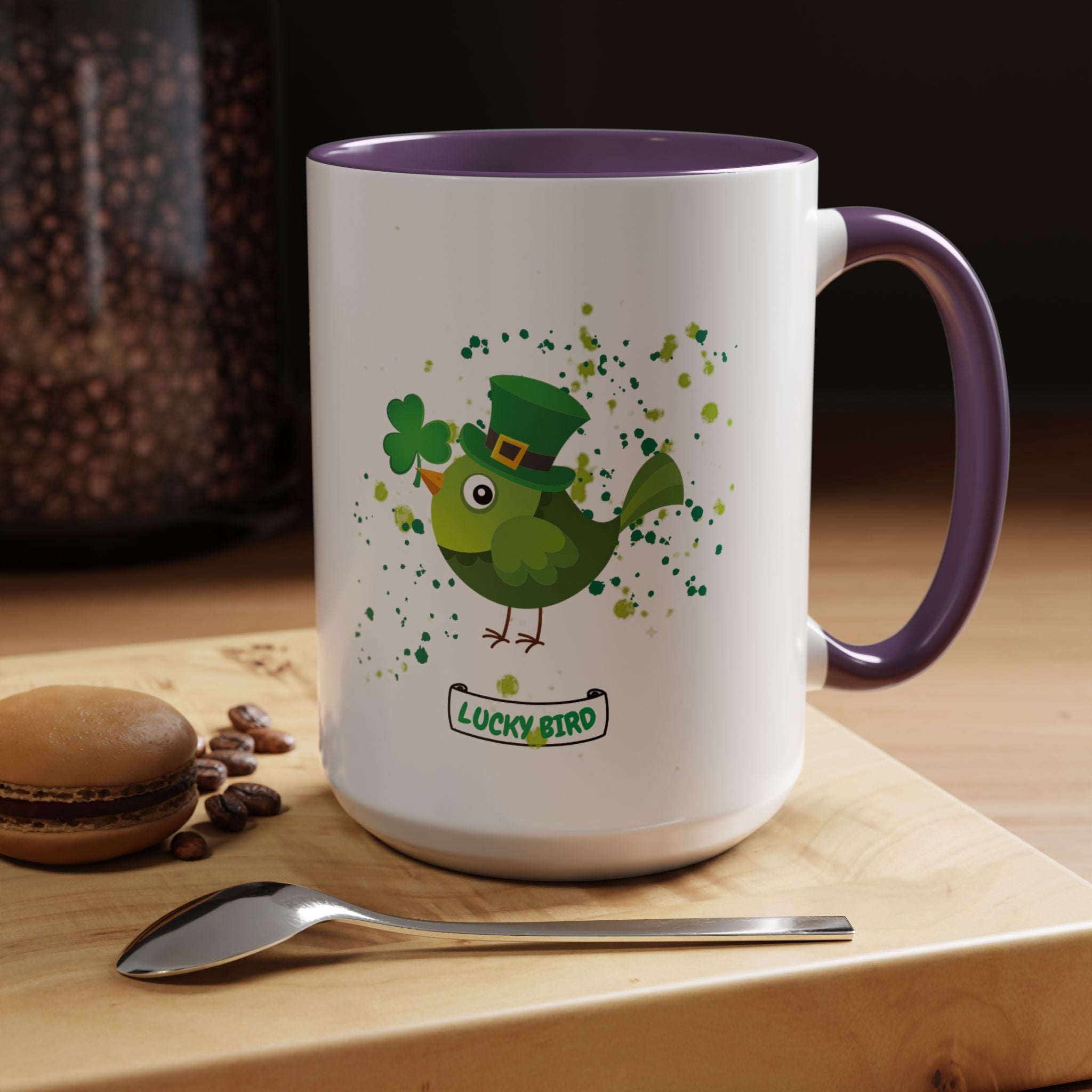 Lucky Bird St. Patrick's Day Coffee Mug - Green Accent 11/15oz