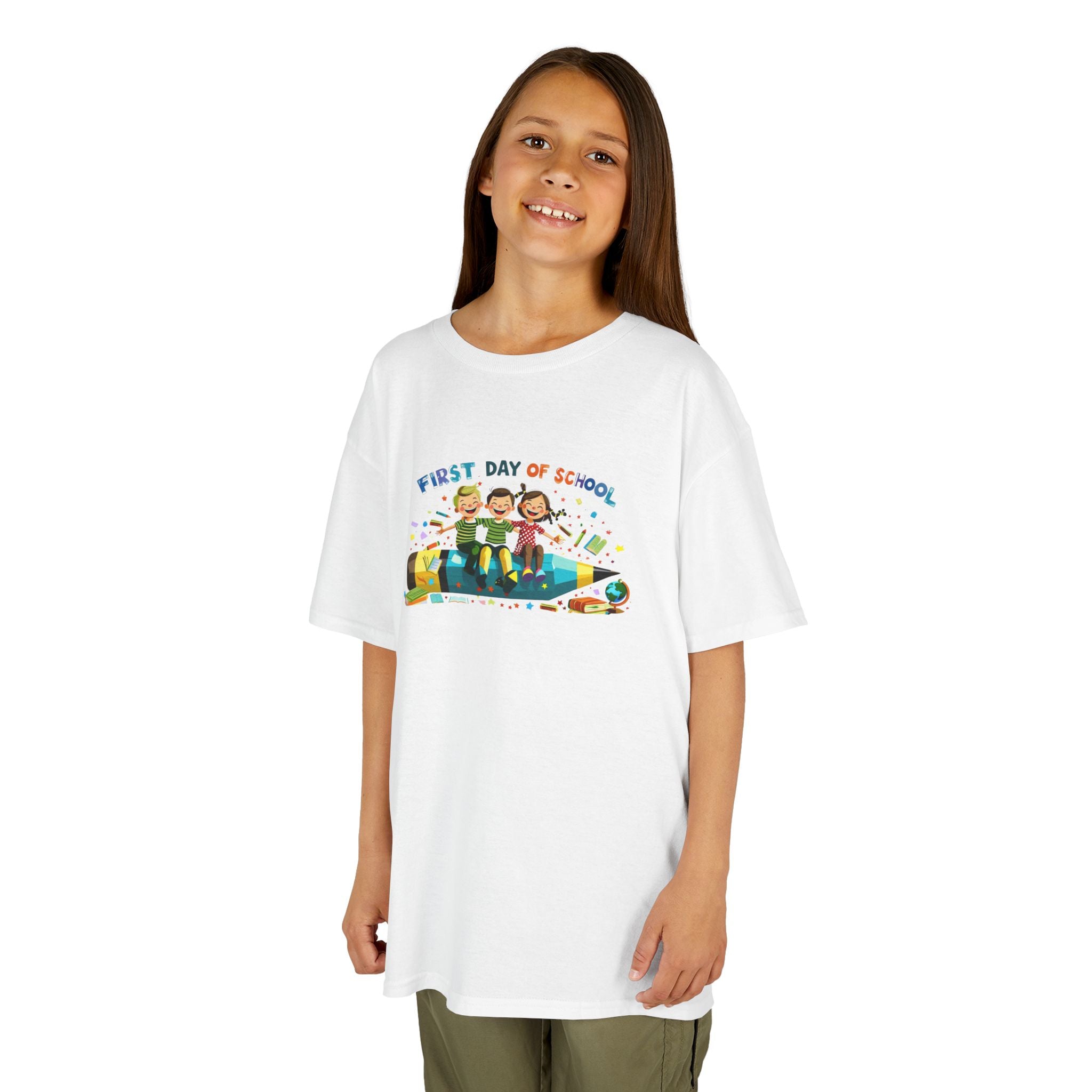 First Day of School Kids Heavy Cotton Tee