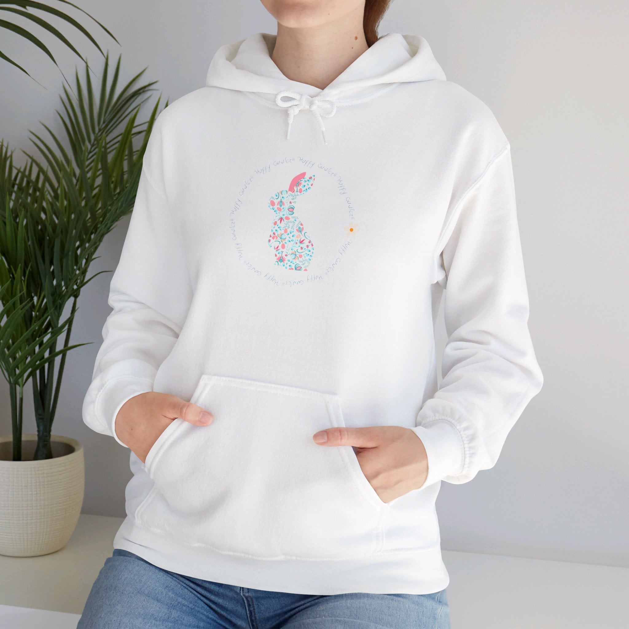 Happy Easter Rabbit Day Unisex Heavy Blend™ Hooded Sweatshirt