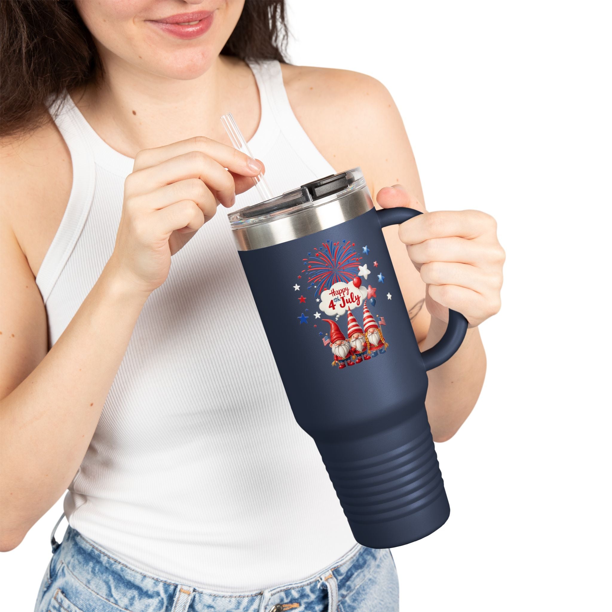 Gnome 4th of July Insulated Travel Mug - 40oz,