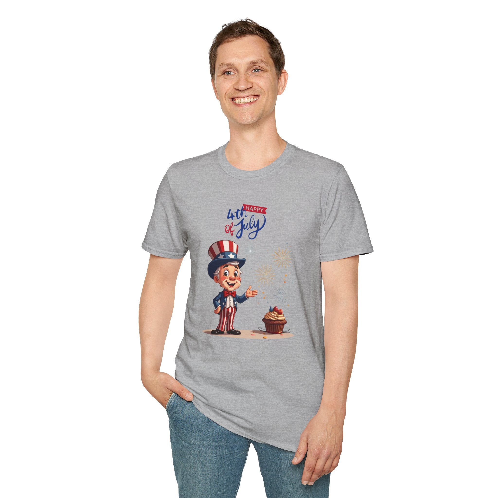 Uncle Sam Happy 4th of July Unisex Soft-style T-Shirt