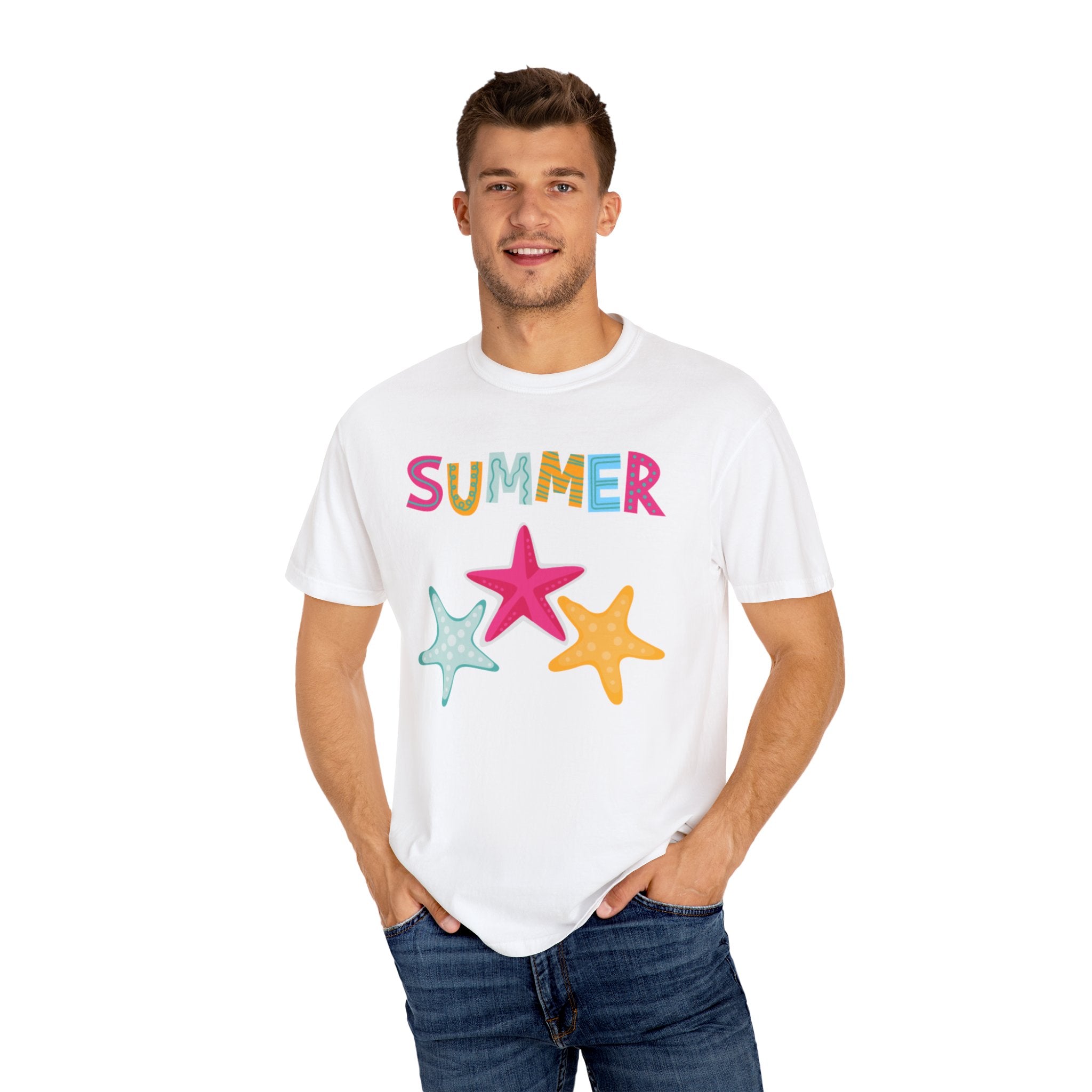 Summer Starfish Unisex Garment-Dyed T-shirt