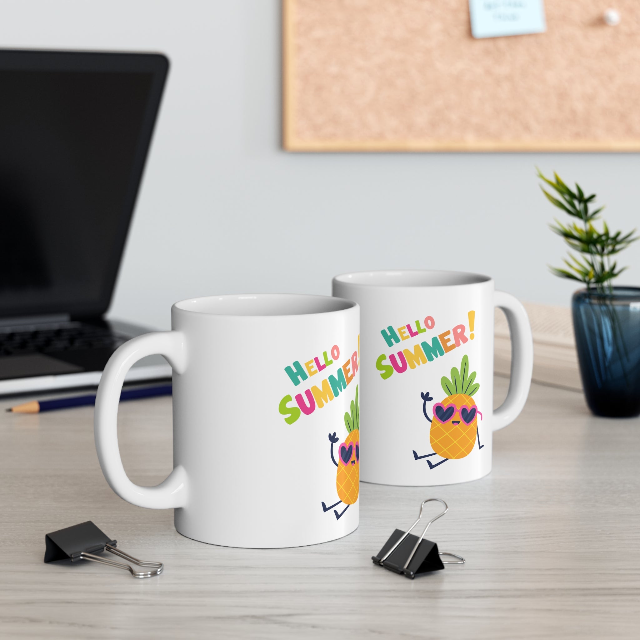 Hello Pineapple Summer Ceramic Mug 11oz