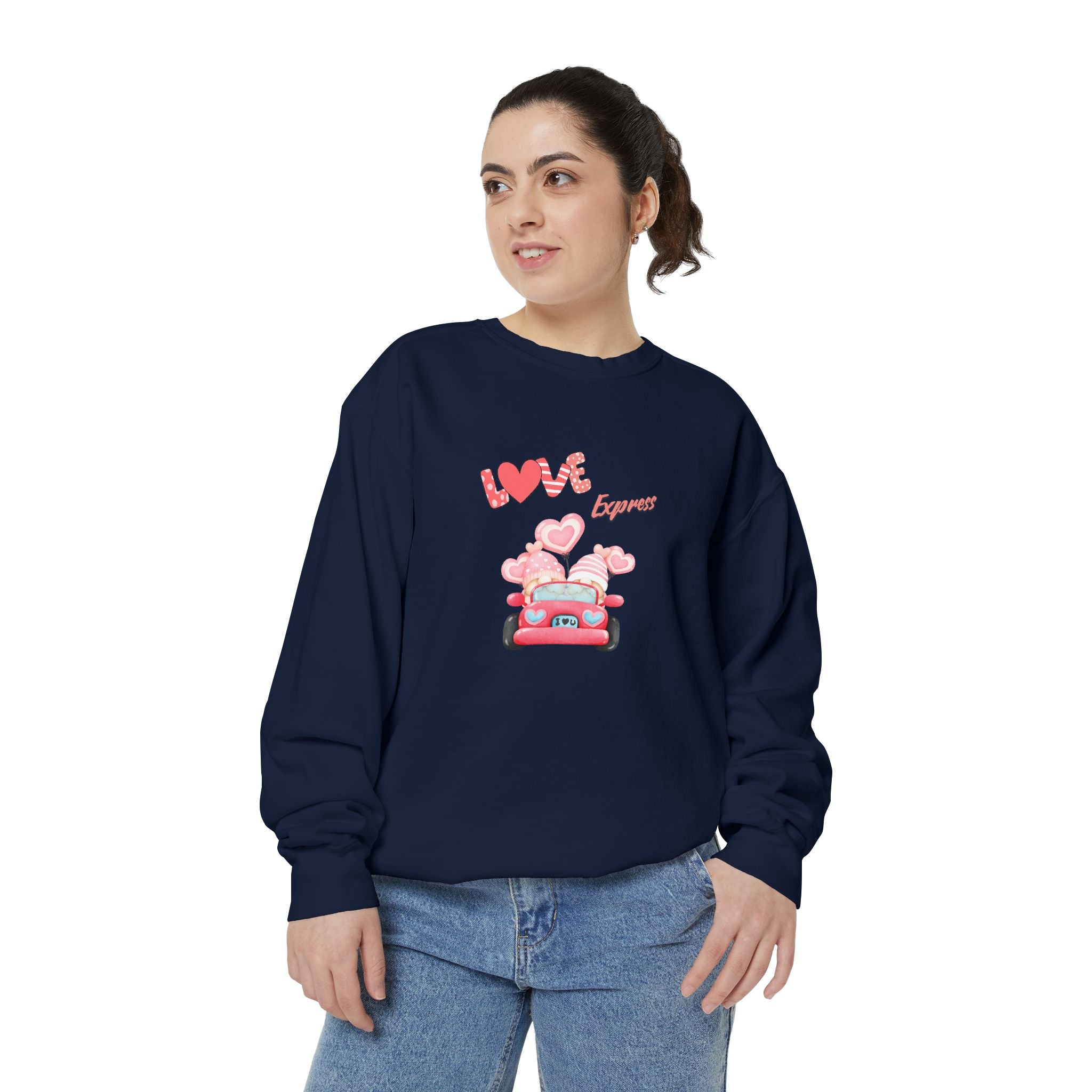Love Express Unisex Garment-Dyed Sweatshirt