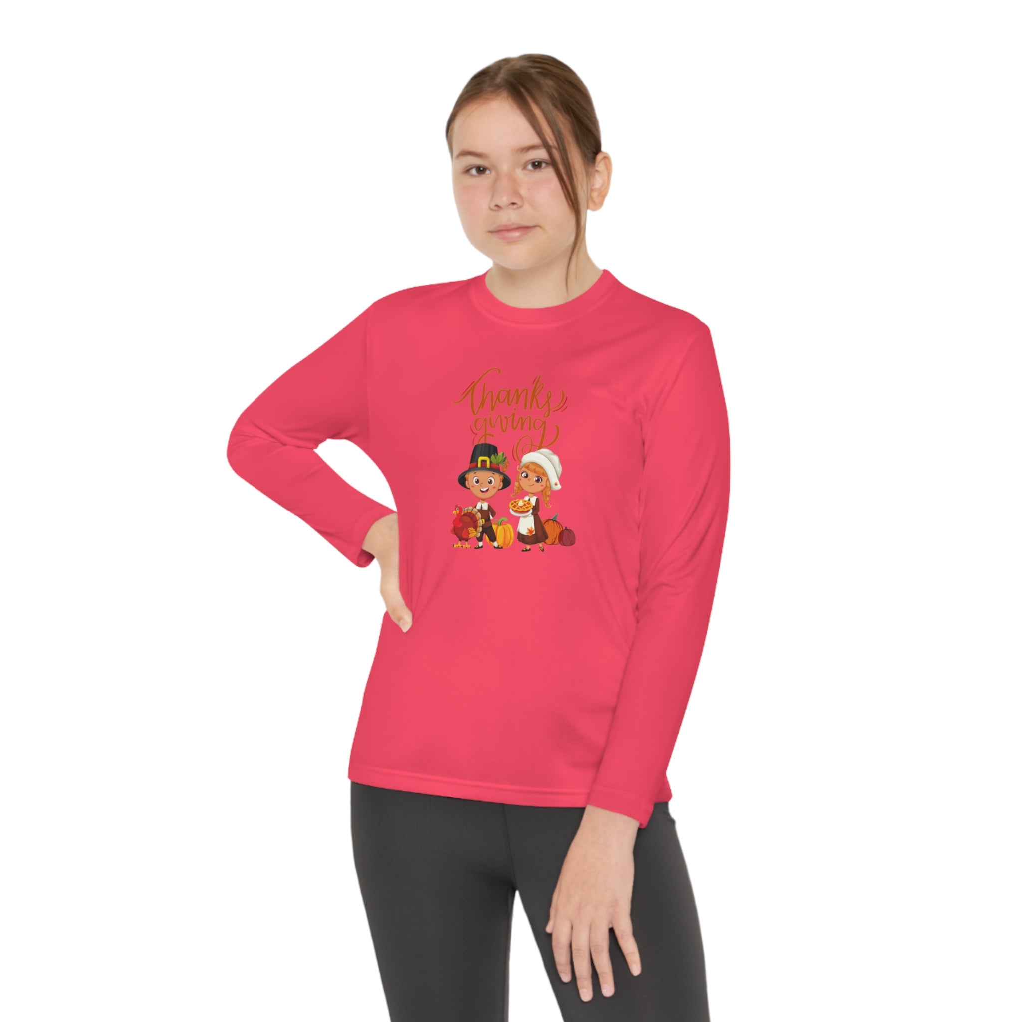 Happy Thanksgiving Youth Long Sleeve Competitor Tee