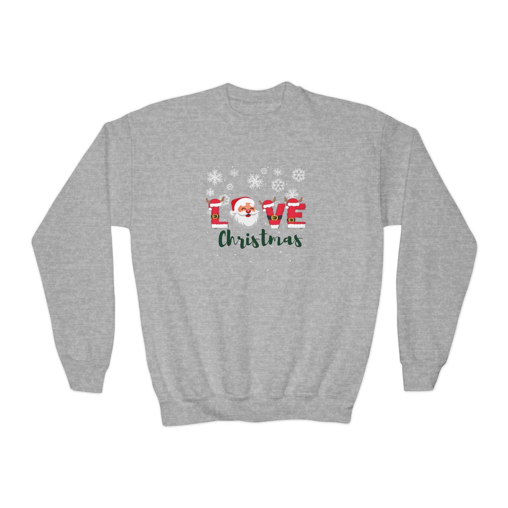 Santa Claus Loves Christmas Youth Crewneck Sweatshirt