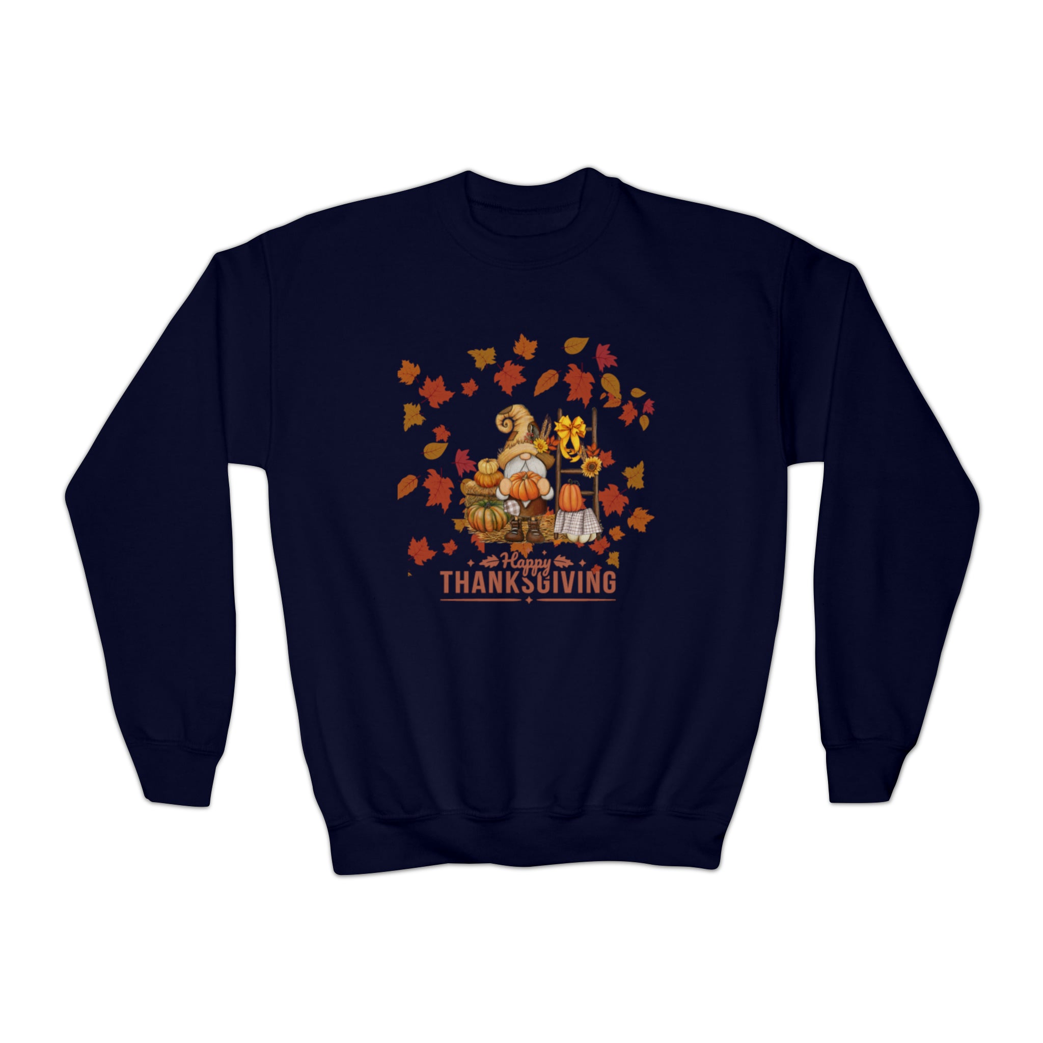 Gnome Happy Thanksgiving Youth Crewneck Sweatshirt
