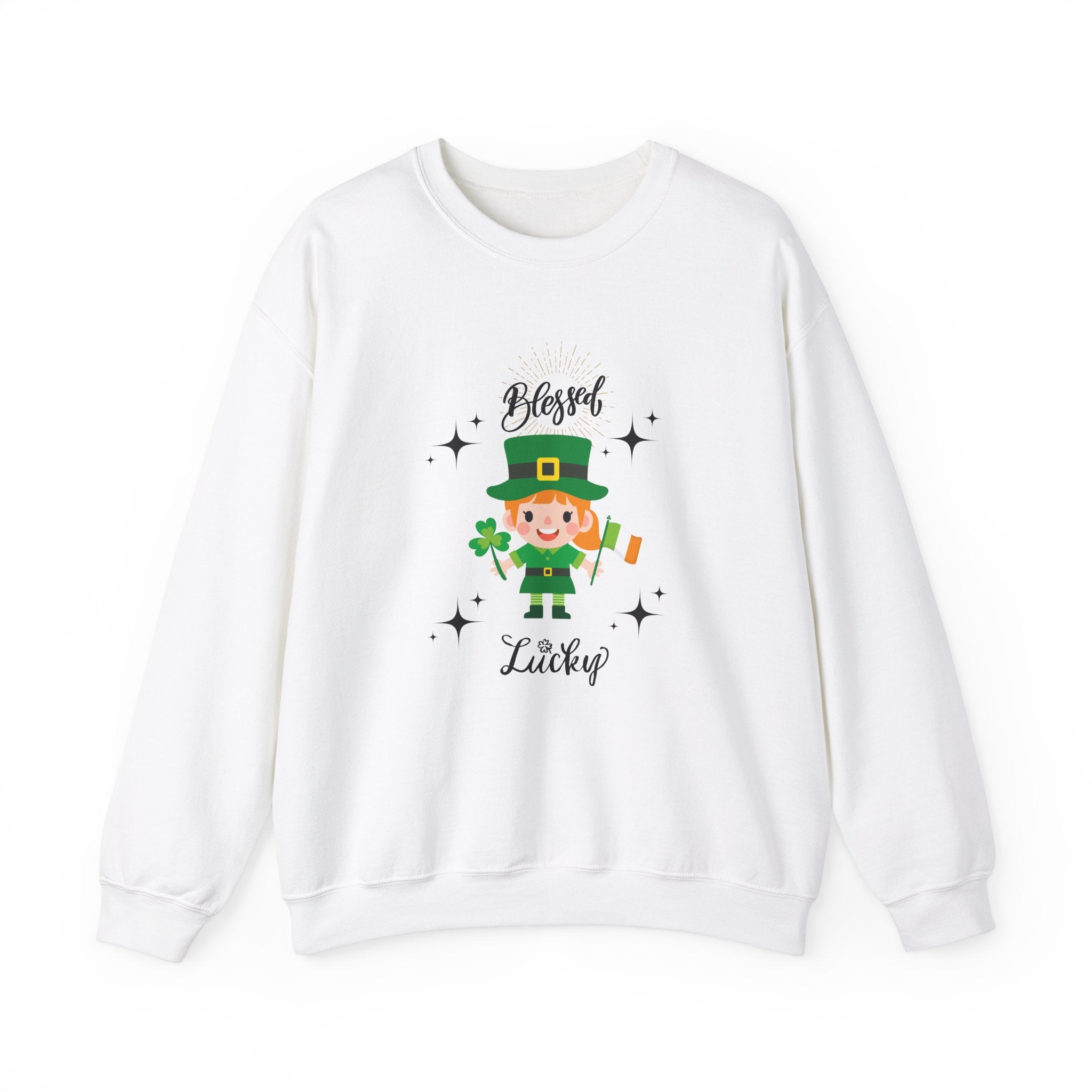Blessed & Lucky Unisex Crewneck Sweatshirt for St. Patrick's Day