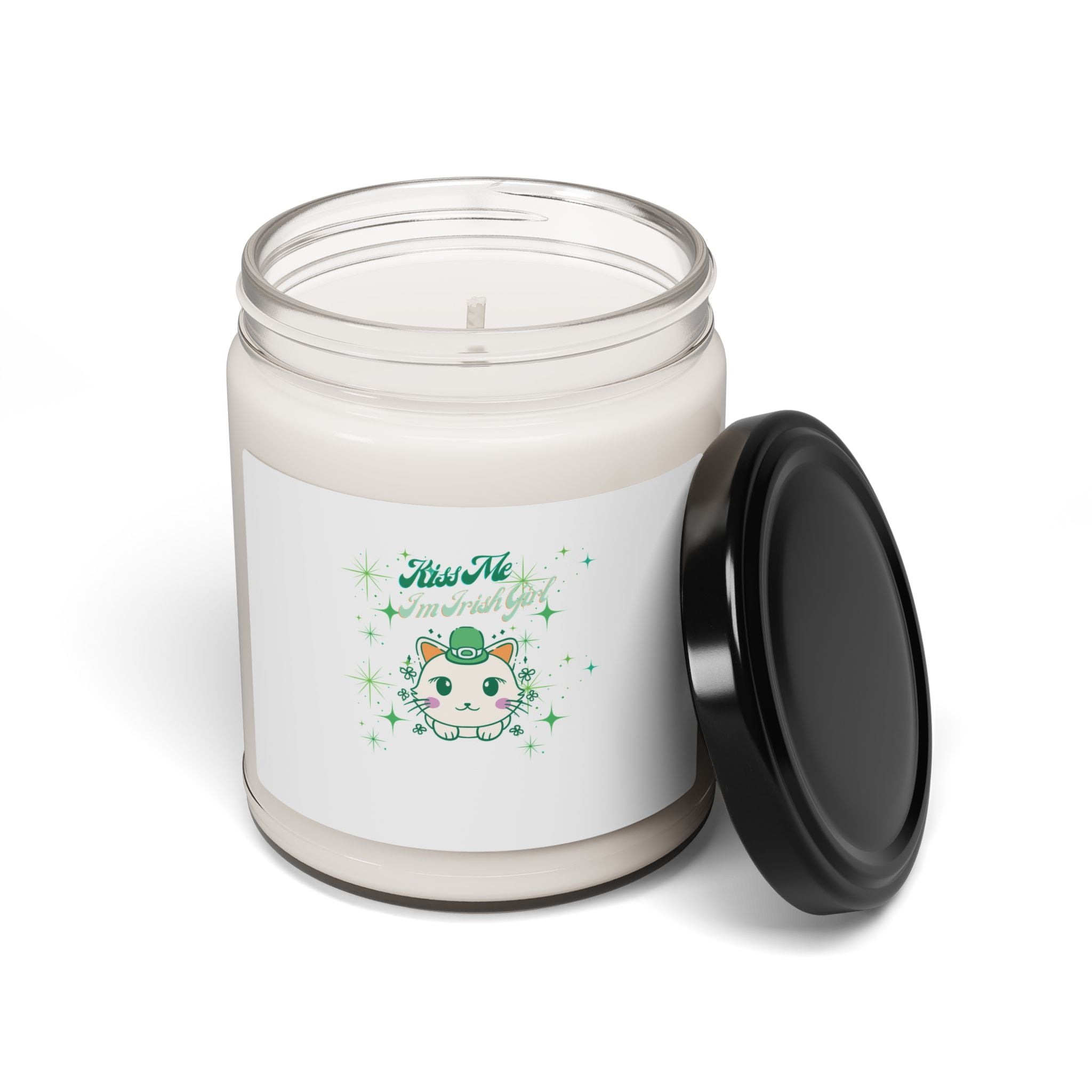 Kiss Me I'm Irish Cat-Themed Aromatherapy Candle