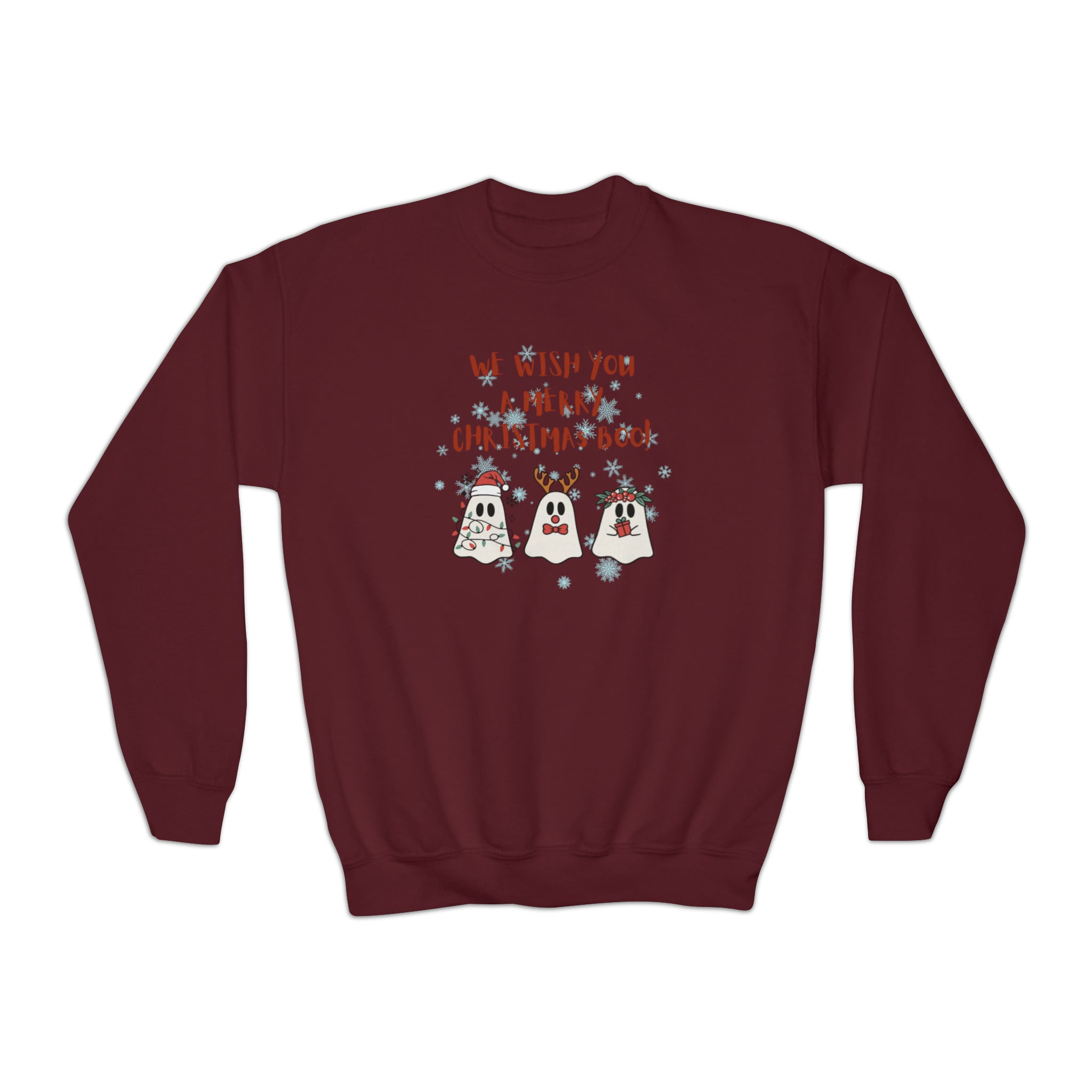 We Wish You A Merry Christmas Boo Youth Crewneck Sweatshirt