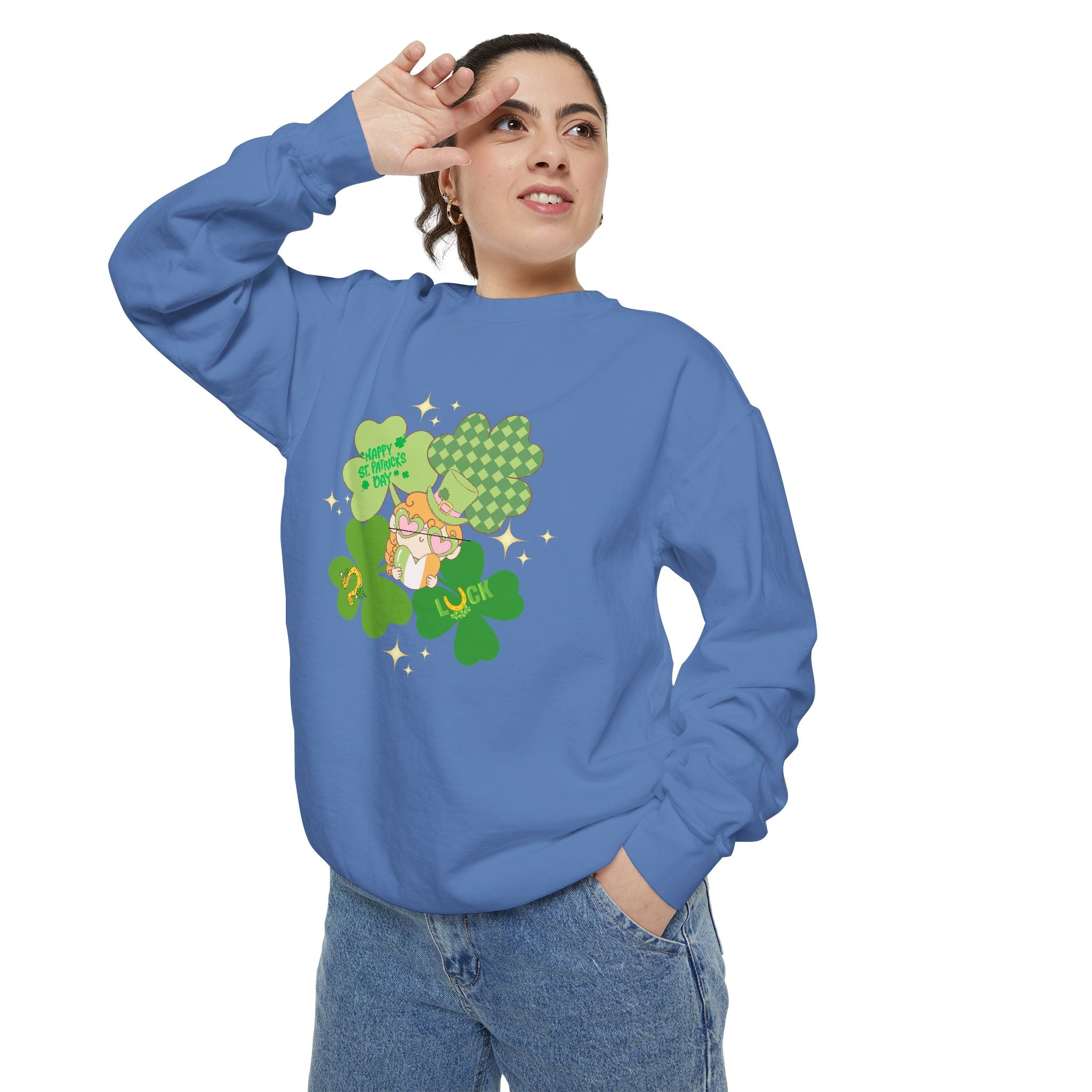Retro St. Paddy's Day Unisex Garment-Dyed Sweatshirt