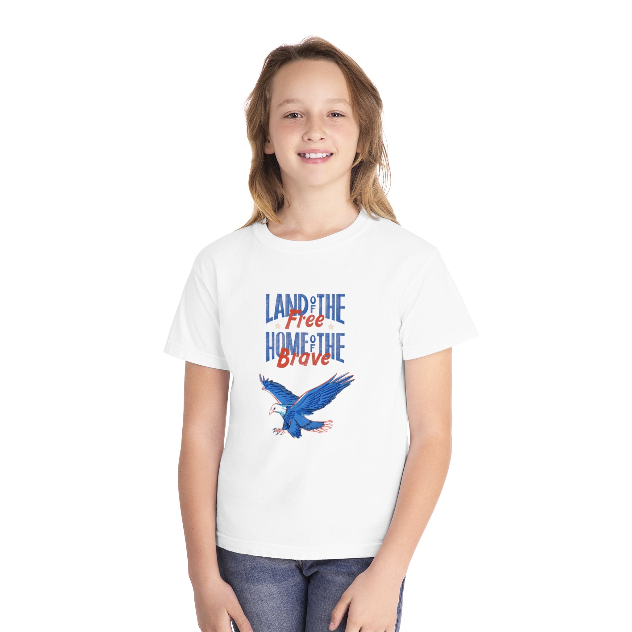 Land Of The Free Home Of The Brave Youth Midweight Tee