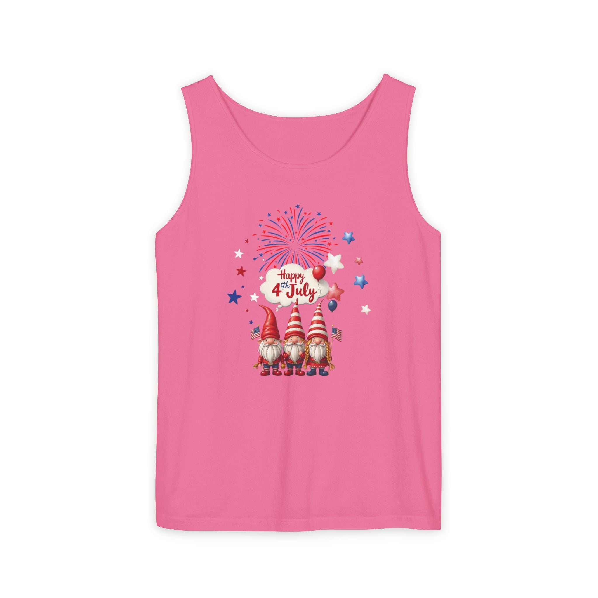 Gnome 4th of July Unisex Tank Top, Festive Holiday Apparel, Casual Independence Day Wear