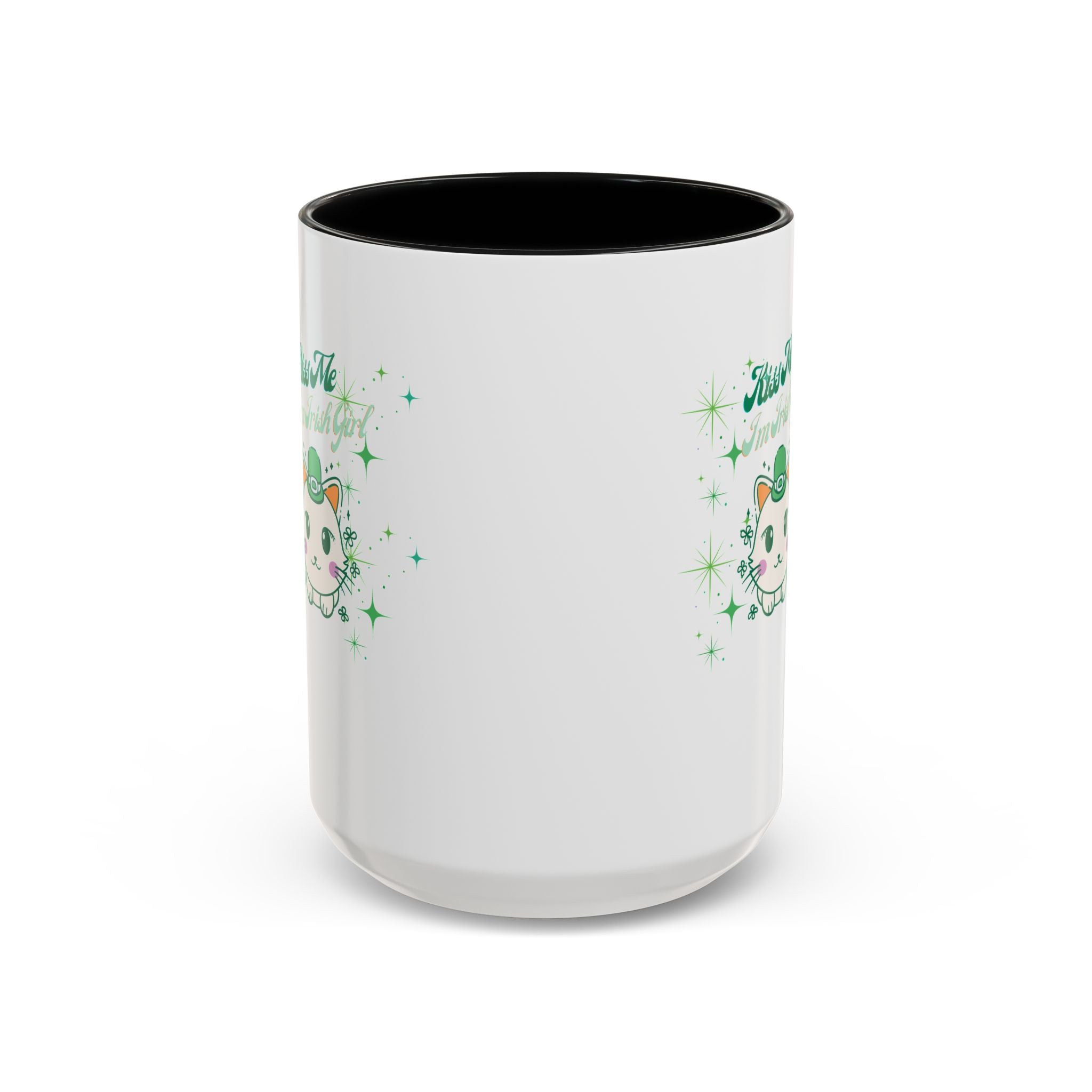 Kiss Me I'm Irish Cat  Accent Mug