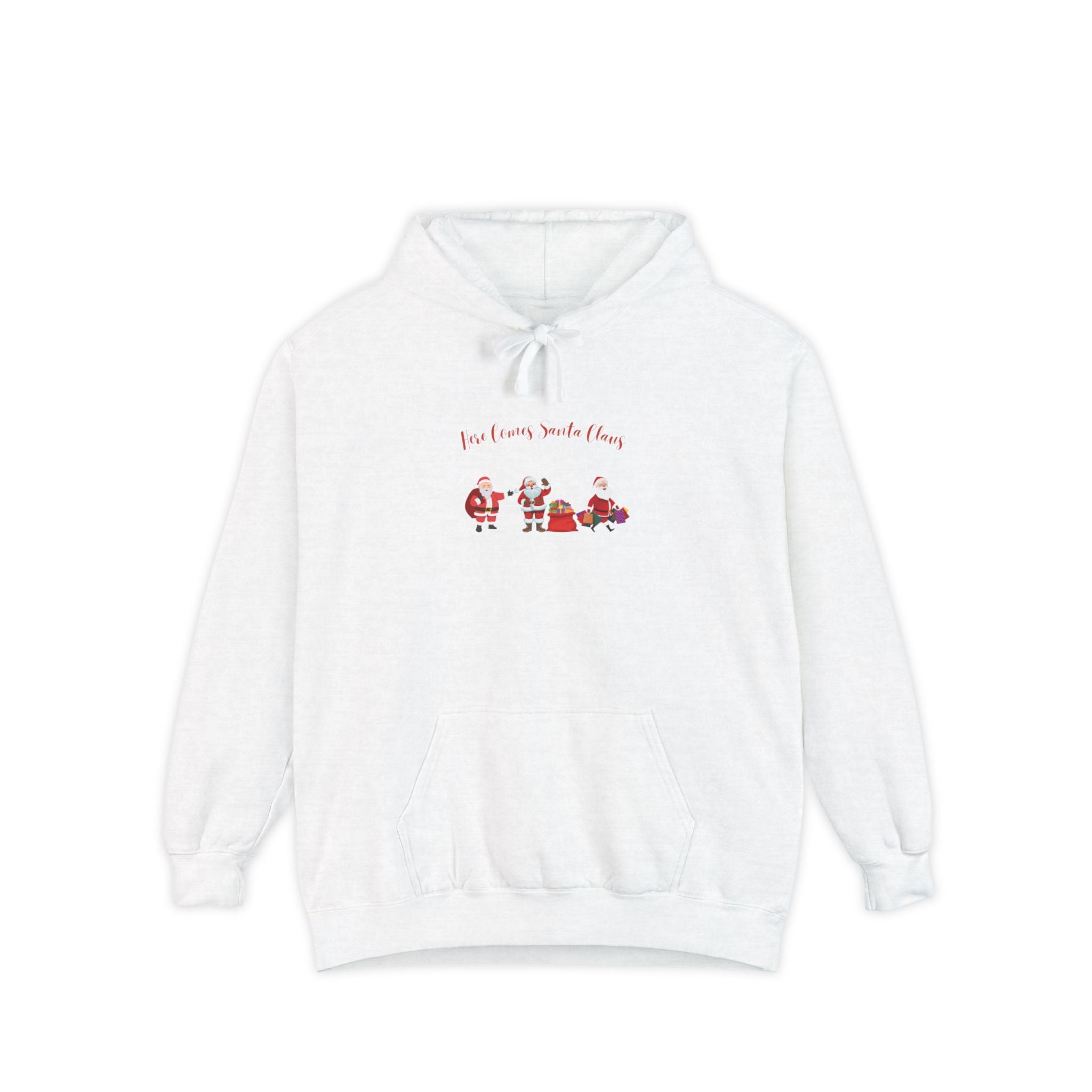 Here Comes Santa Claus Unisex Garment-Dyed Hoodie