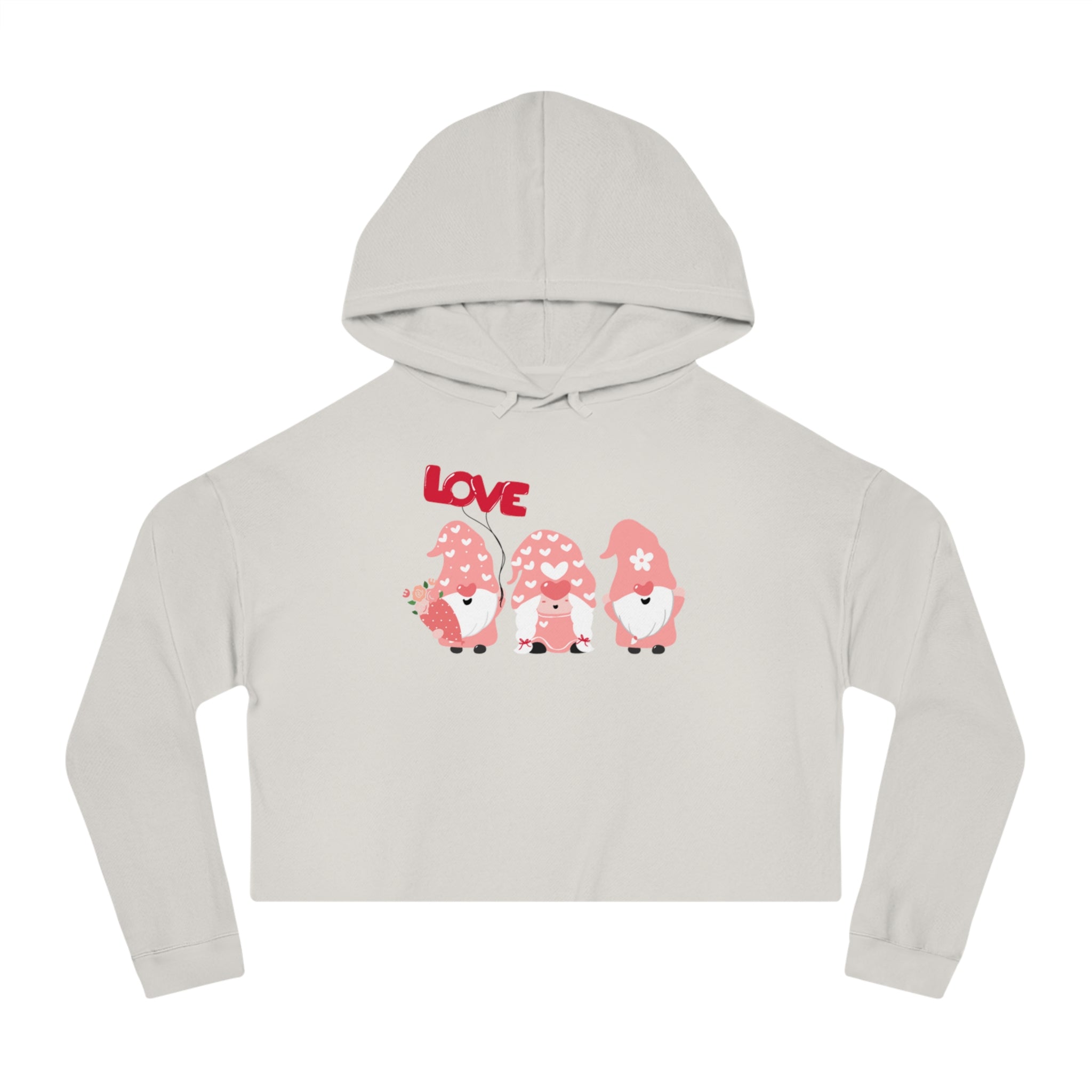 Love Gnome Day Women’s Cropped Hooded Sweatshirt