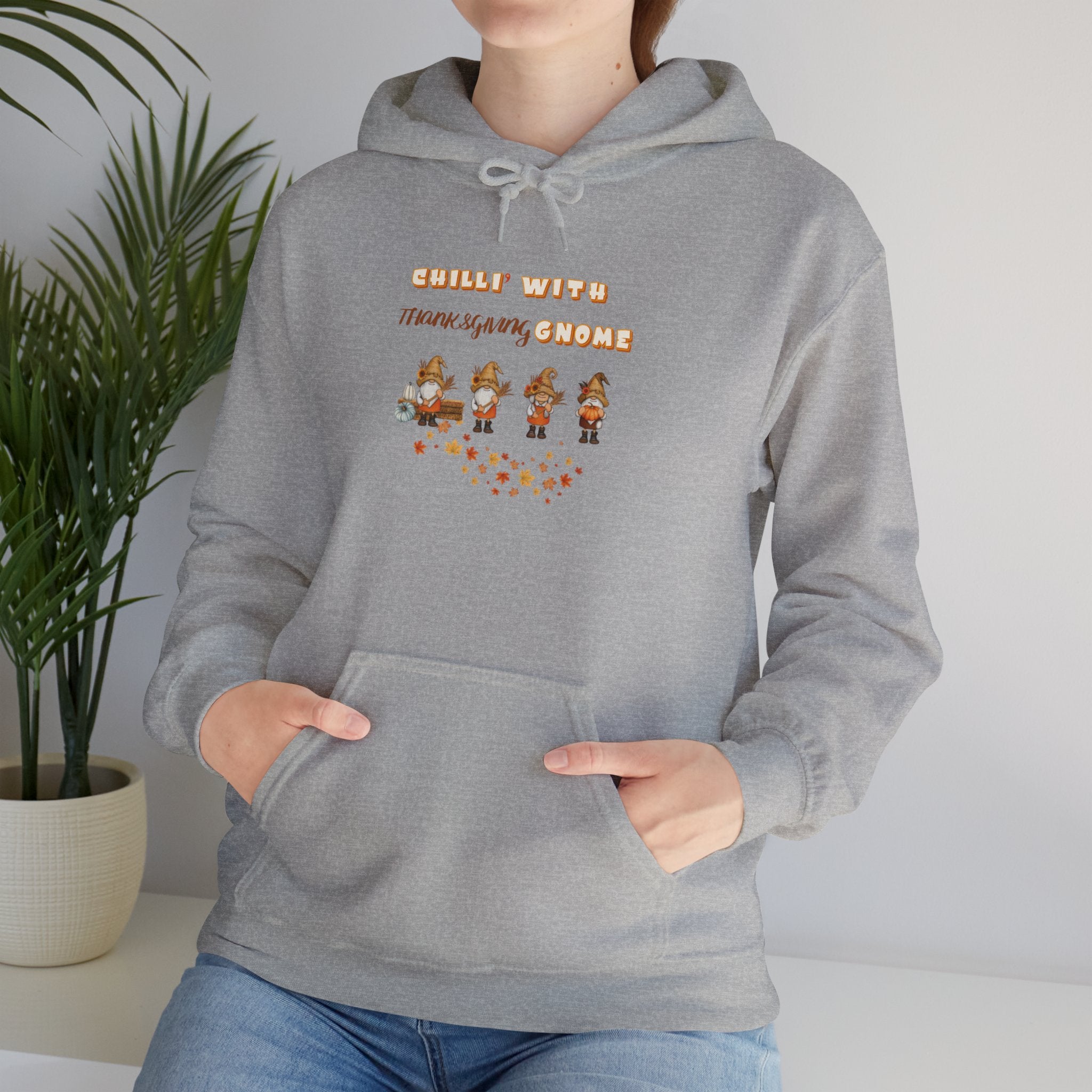 Chilli' With Thanksgiving Gnome Unisex Heavy Blend™ Hooded Sweatshirt