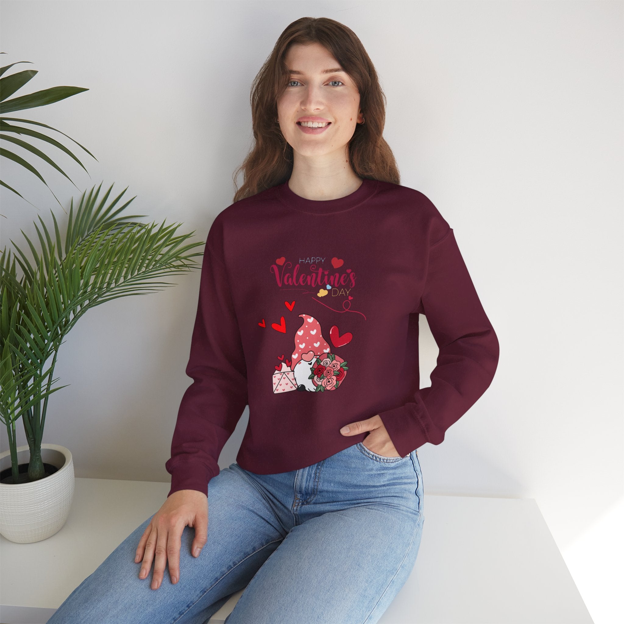 Gnome Valentine's Day Unisex Heavy Blend™ Crewneck Sweatshirt