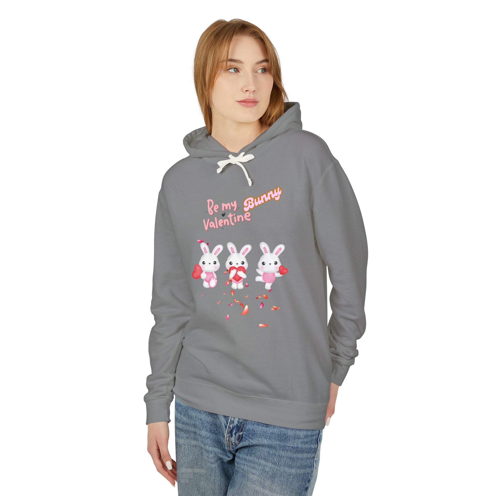 My Bunny Valentine Unisex Lightweight Hooded Sweatshirt