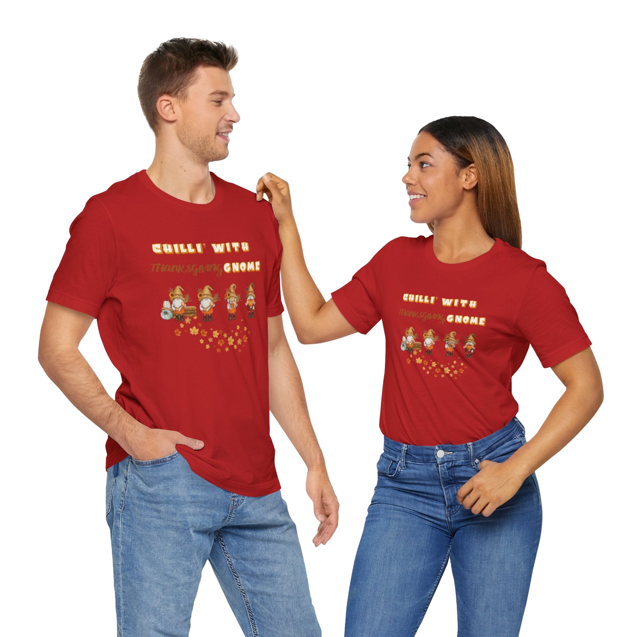 Chilli' With Thanksgiving Gnome Unisex Jersey Short Sleeve Tee