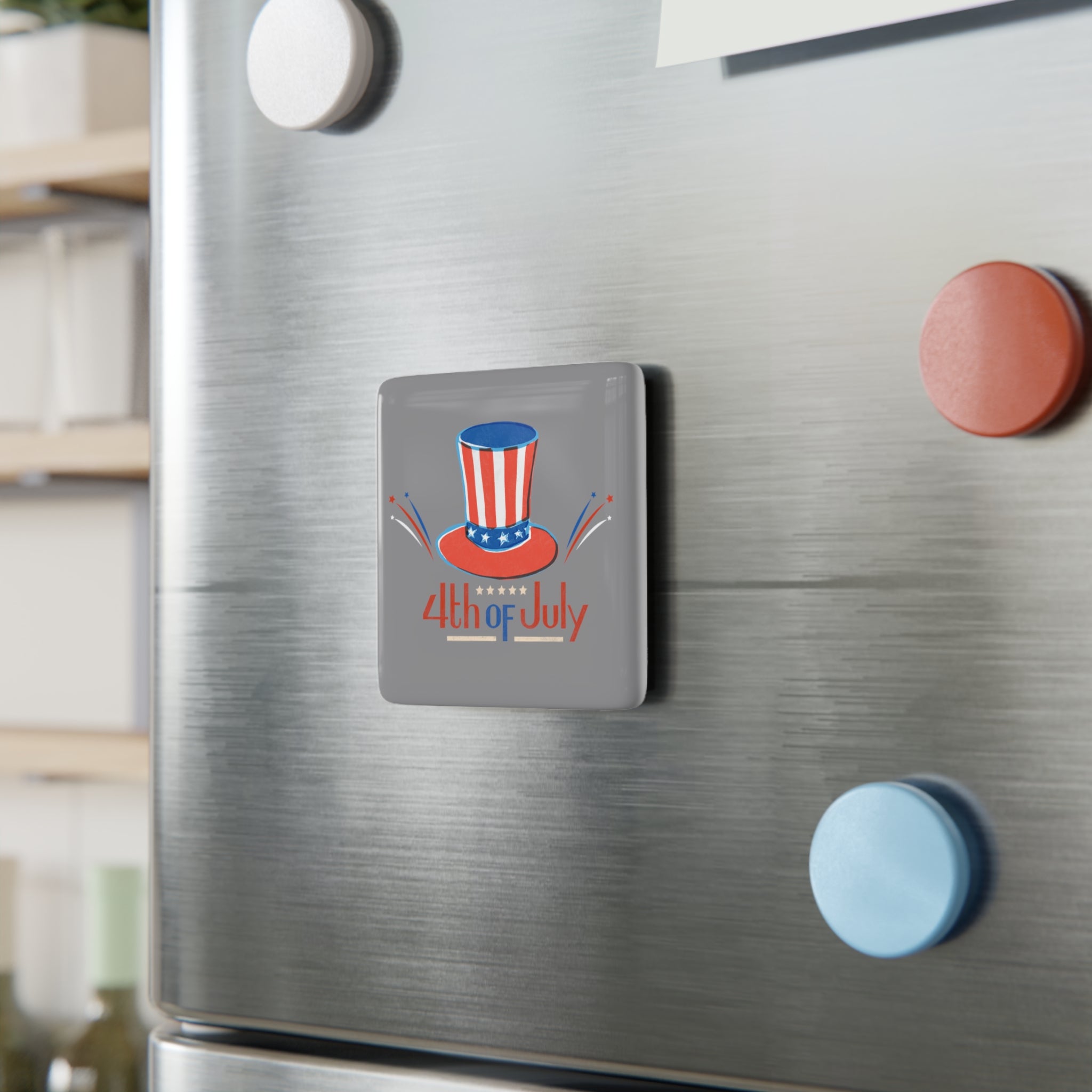 4th Of July Porcelain Magnet, Square