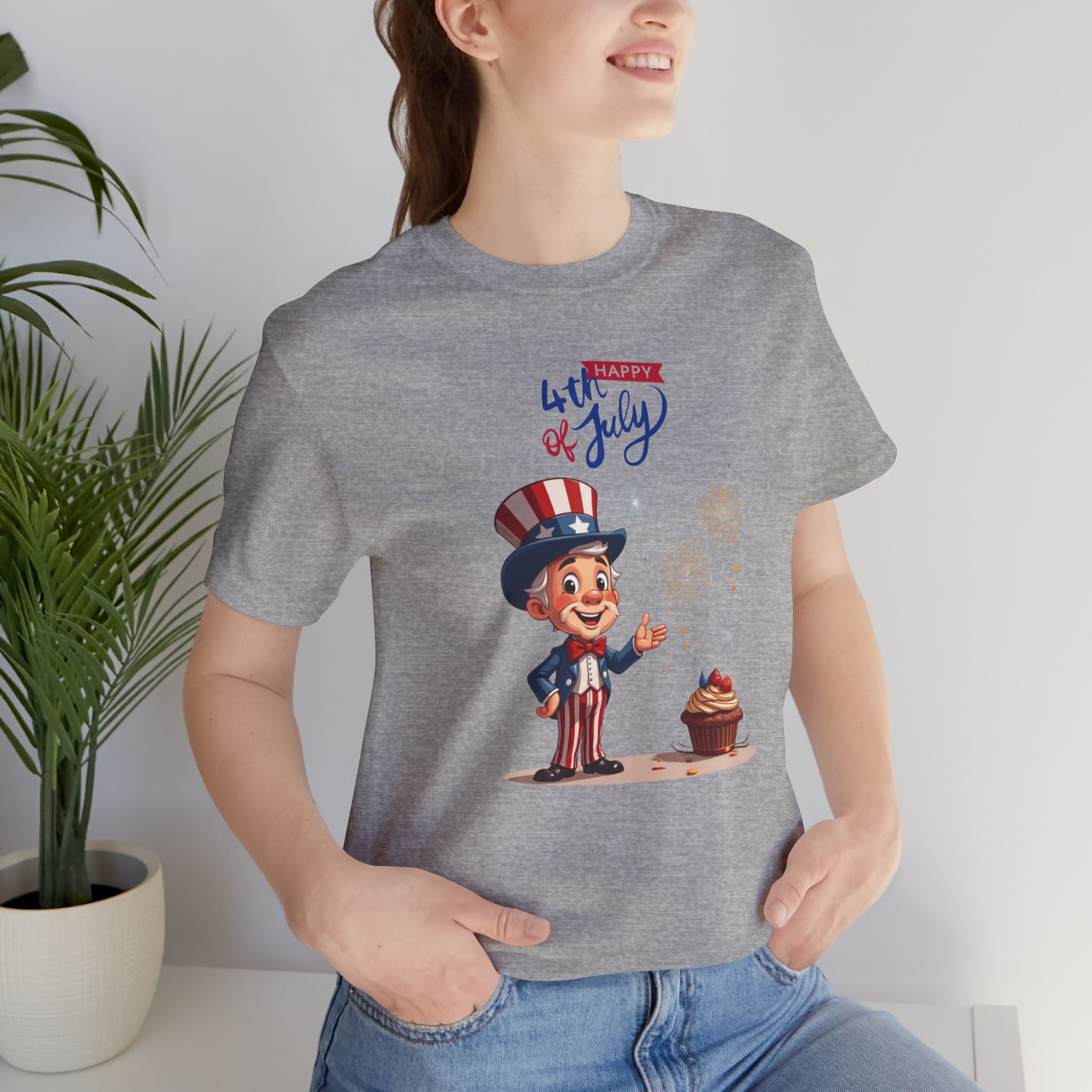 Uncle Sam Happy 4th of July Unisex Jersey T-Shirt