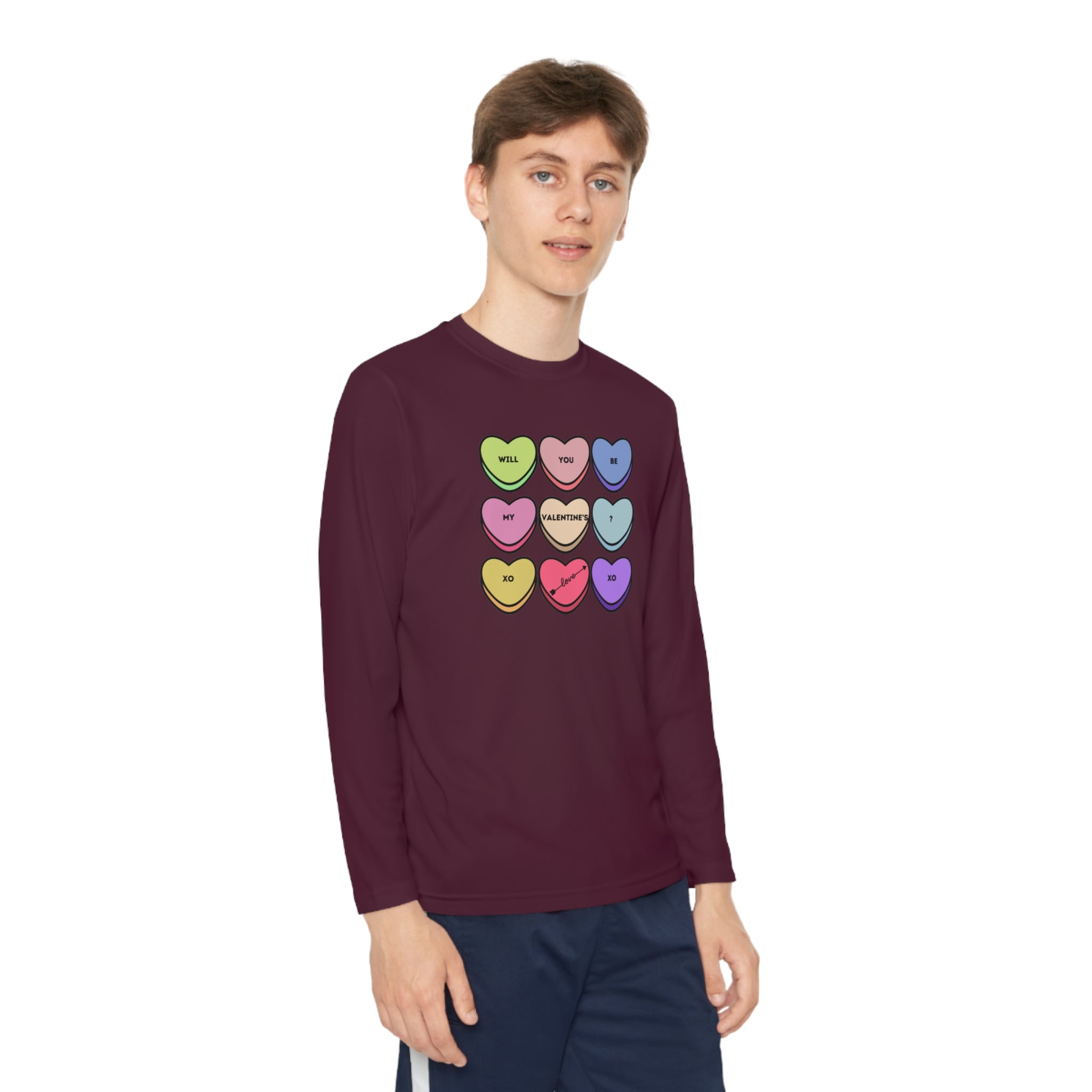 Will You Be My Valentine? Youth Long Sleeve Competitor Tee